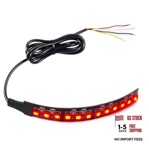 12LED Flexible Strip Tail Light Brake Stop Turn Signal Running Light 12LED Flexible Strip Tail Light Brake Stop Turn Signal Running Light