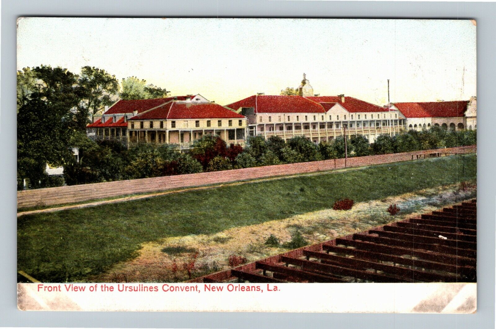 New Orleans LA-Louisiana, Front View of Ursulines Convent, Vintage Postcard