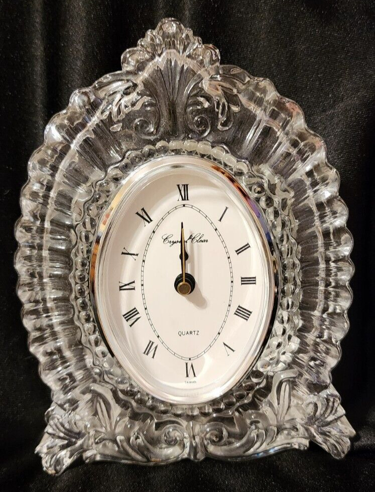 Crystal Clear Vintage Leaded Crystal Quartz Clock