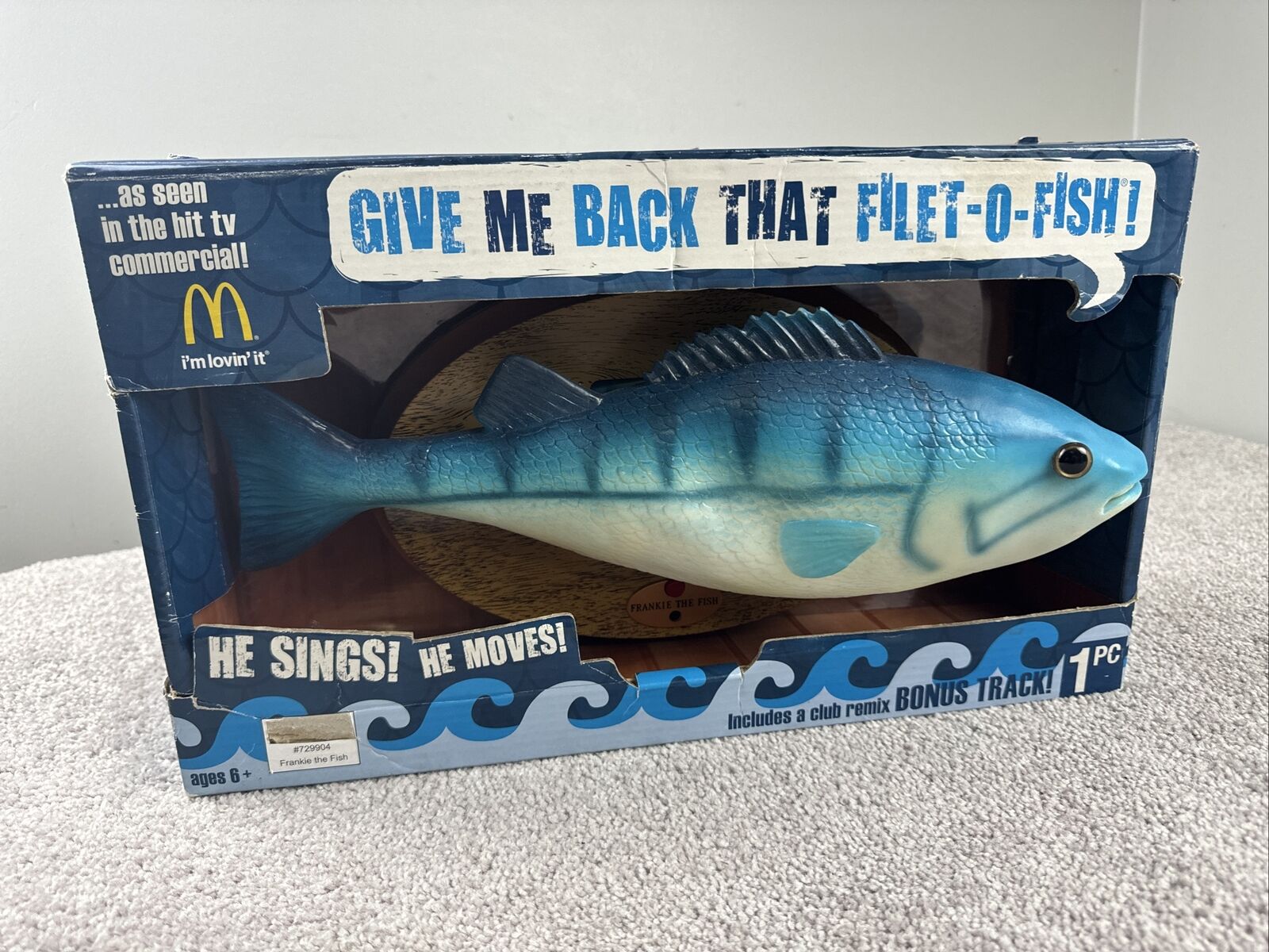 Frankie The Singing Fish McDonald\'s Give Me That Filet O Fish Gemmy 2009 - New