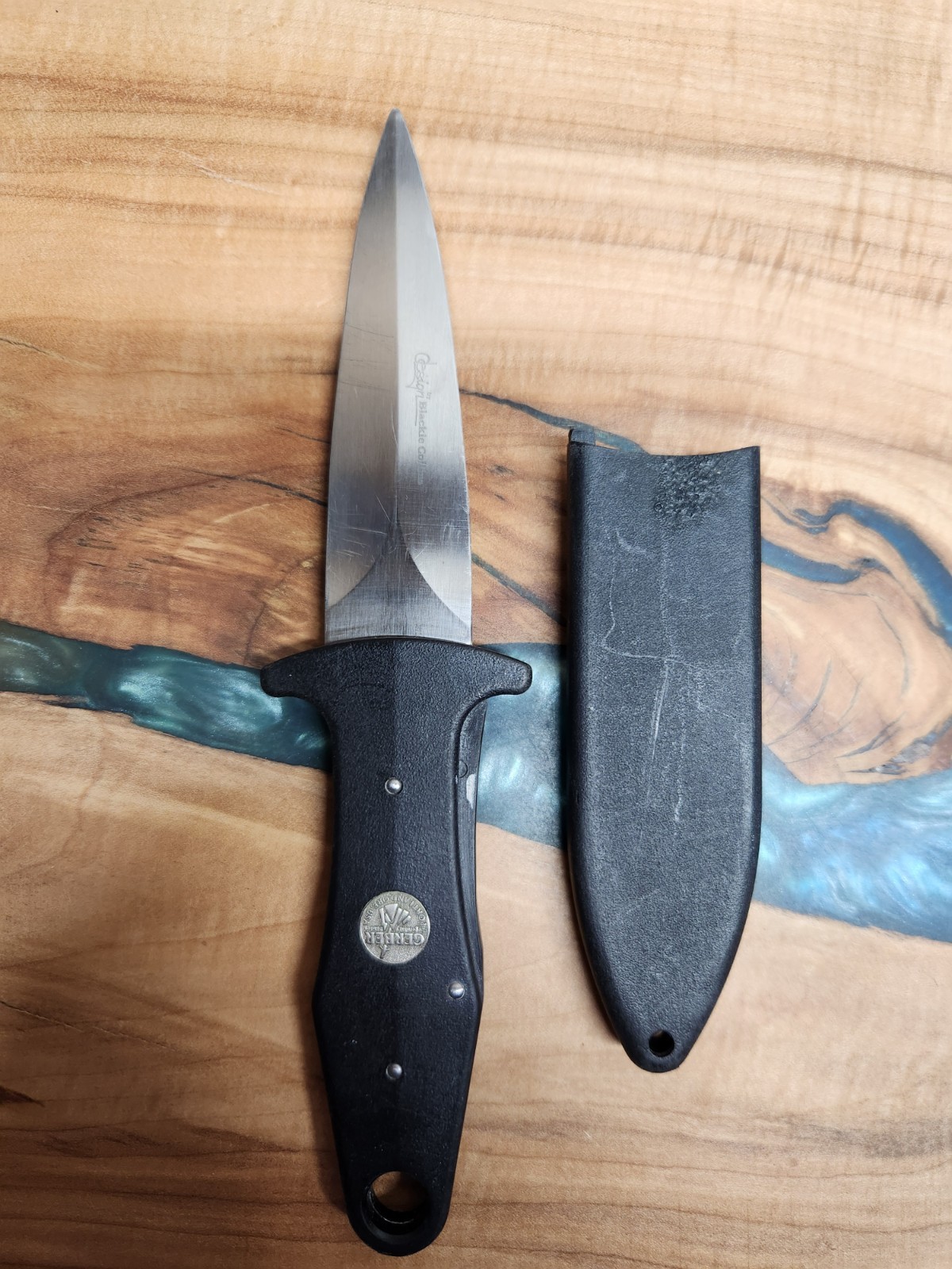 Vintage Gerber Blackie Collins Frisco Shiv Knife w/Sheath, Made in USA (GBCX1) Vintage Gerber Blackie Collins Frisco Shiv Knife w/Sheath, Made in USA (GBCX1)