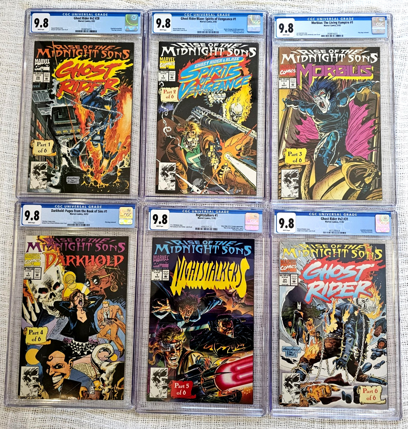1ST APPEARANCE +MIDNIGHT SONS+ 6 BOOK CGC 9.8 SET / INCLUDES OG BAGS & POSTERS 1ST APPEARANCE +MIDNIGHT SONS+ 6 BOOK CGC 9.8 SET / INCLUDES OG BAGS & POSTERS