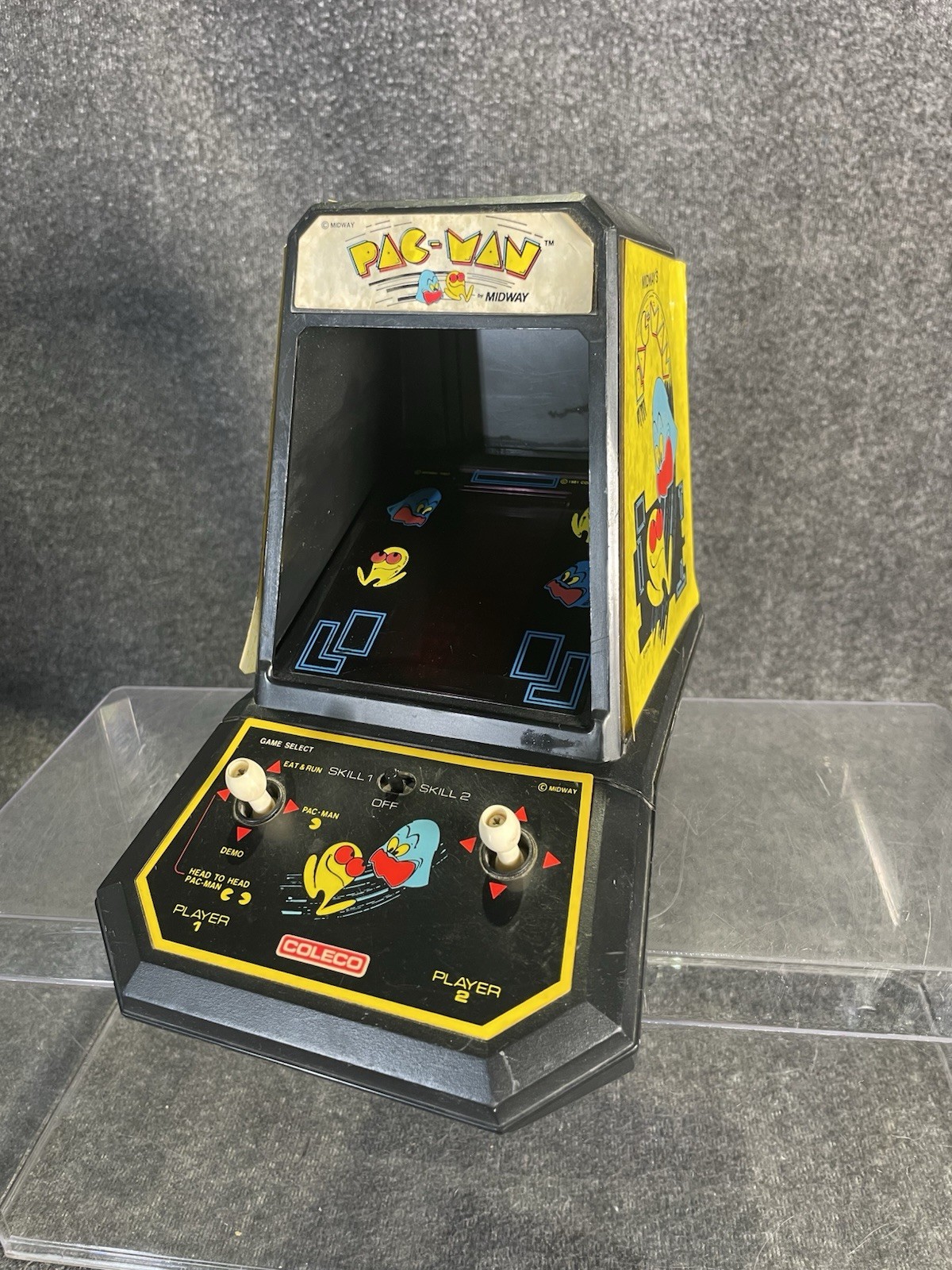 Vintage 1981 Midway Coleco Mini Arcade Pac-Man Video Game Tabletop Missing Cover Vintage 1981 Midway Coleco Mini Arcade Pac-Man Video Game Tabletop Missing Cover