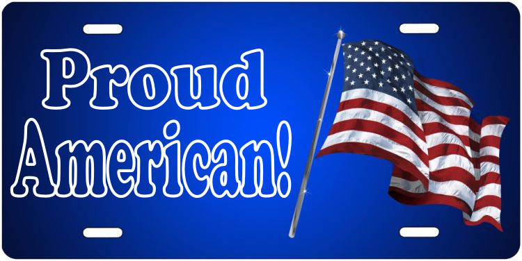 American Flag USA - Personalized FREE Custom License Plate Frame - Auto Tag