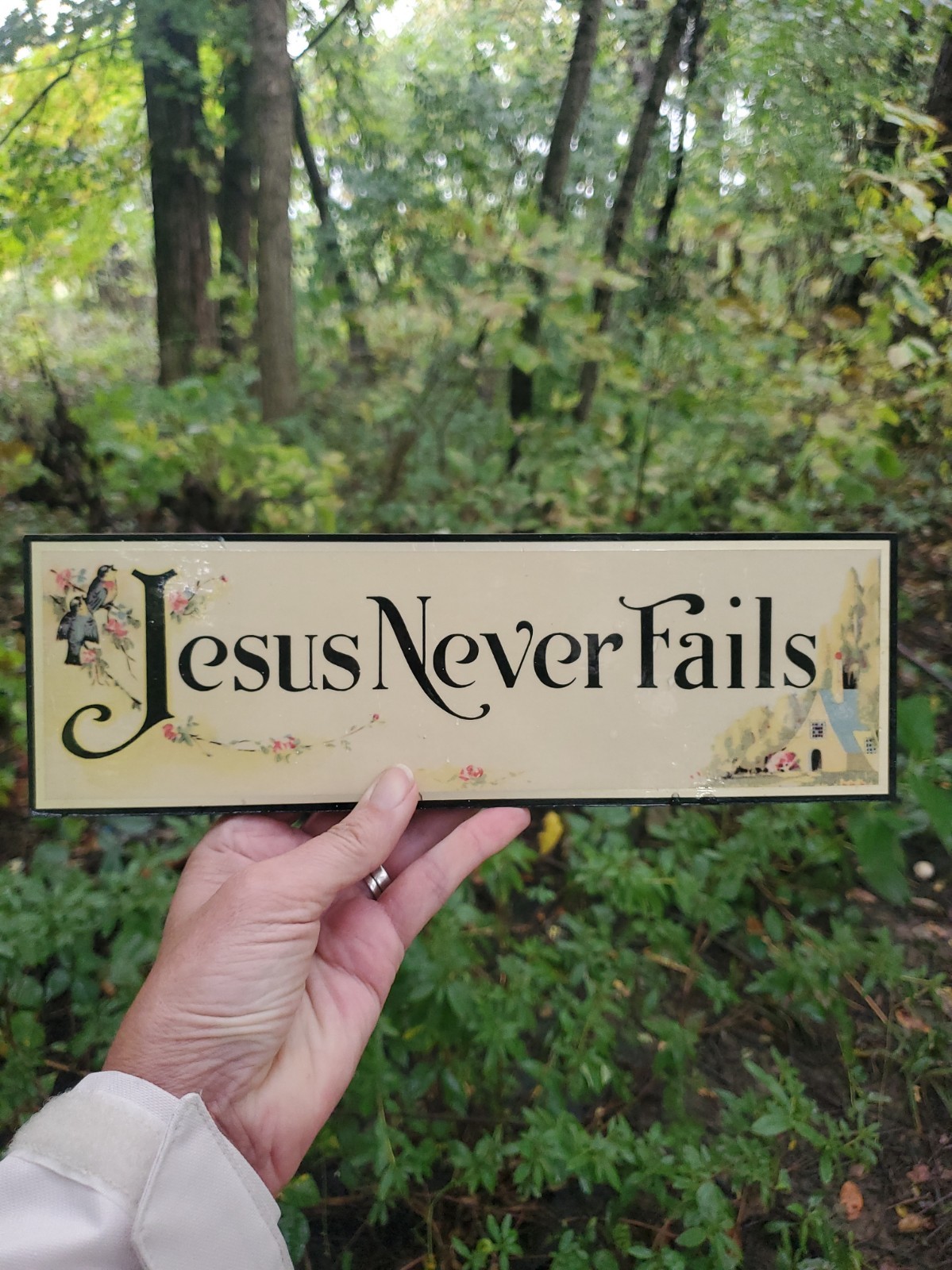 Vtg Jesus Never Fails Wooden Plaque Warner Press Made In USA Vtg Jesus Never Fails Wooden Plaque Warner Press Made In USA