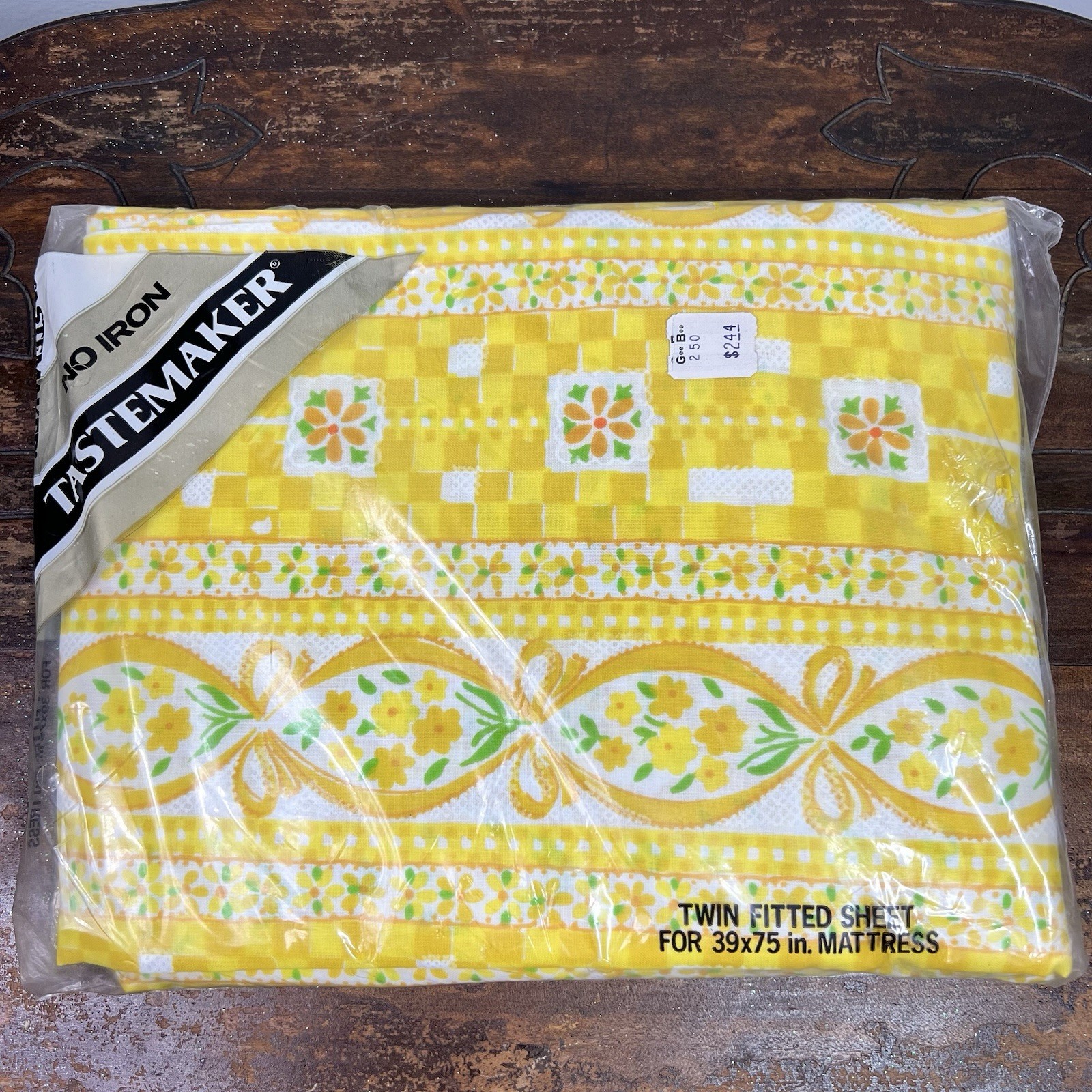 Vintage Tastemaker By Mohawk No Iron Muslin Twin Fitted Sheet New Yellow Floral Vintage Tastemaker By Mohawk No Iron Muslin Twin Fitted Sheet New Yellow Floral