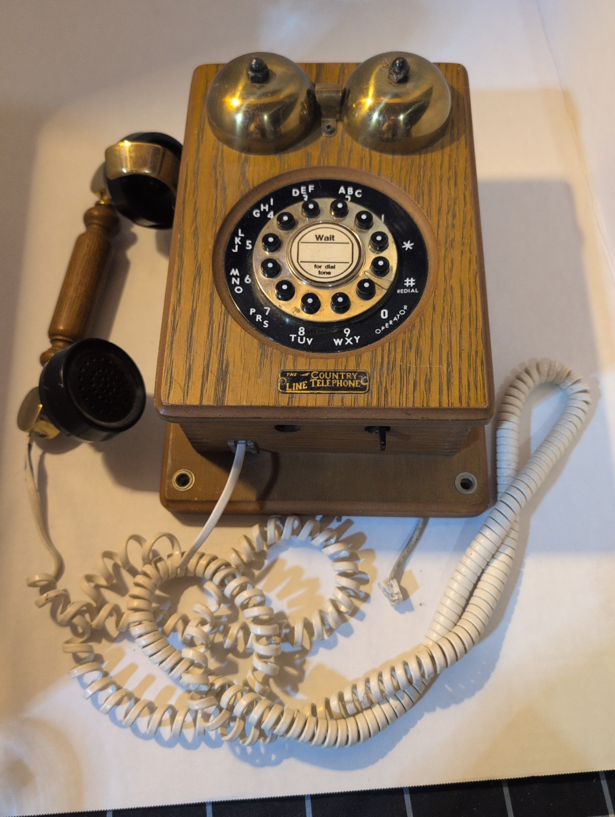 Vintage The County Line Telephone Wood Cased Antique Style 1970's Model WP-700 Vintage The County Line Telephone Wood Cased Antique Style 1970's Model WP-700