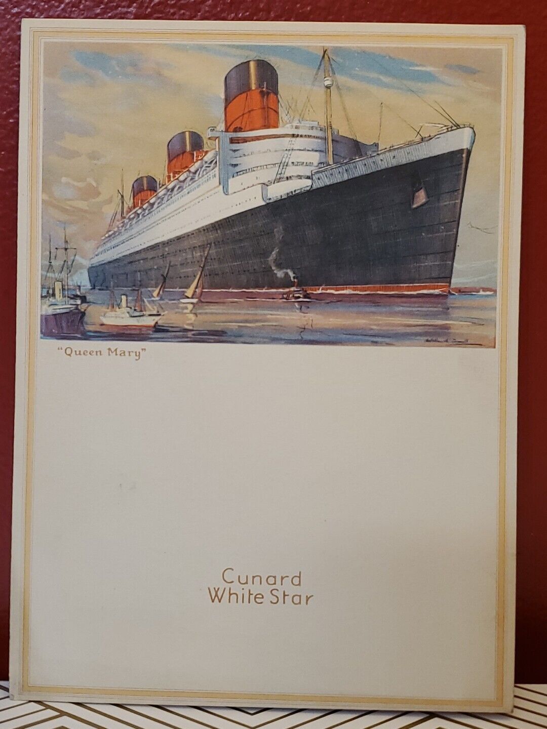 1937 Cunard White Star RMS Aquitania Ocean Liner Steamship Menu Art Deco