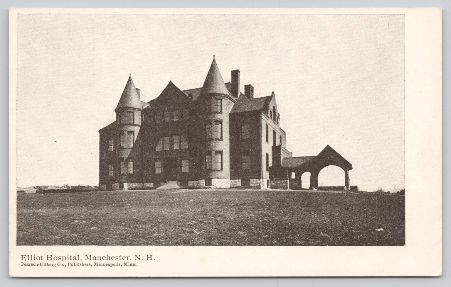 Elliot Hospital Manchester NH Postcard Pearson-Ullberg Co. Turreted Architecture