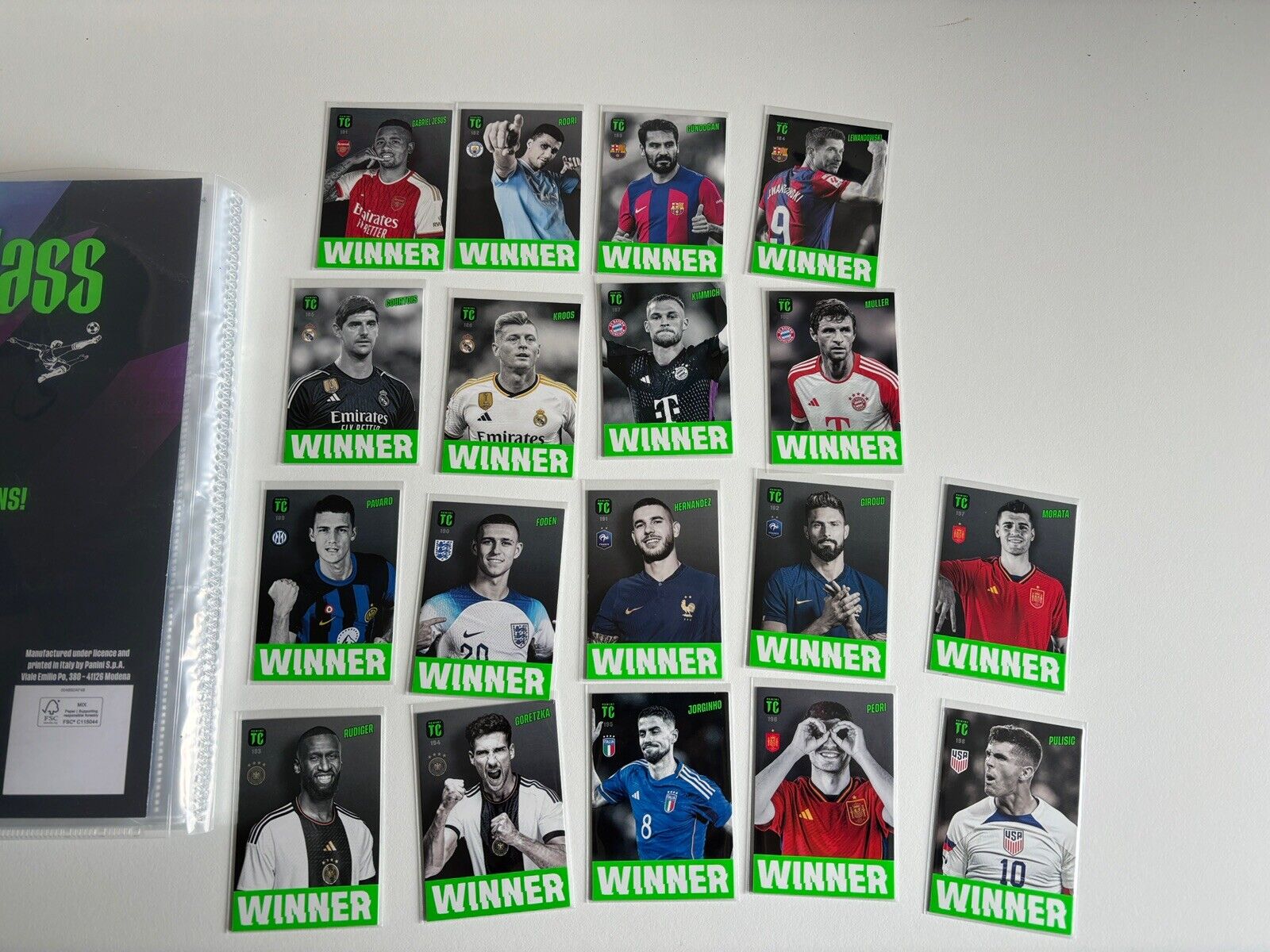 18 Panini Top Class Soccer 2024 Winner Insert Cards FULL Set