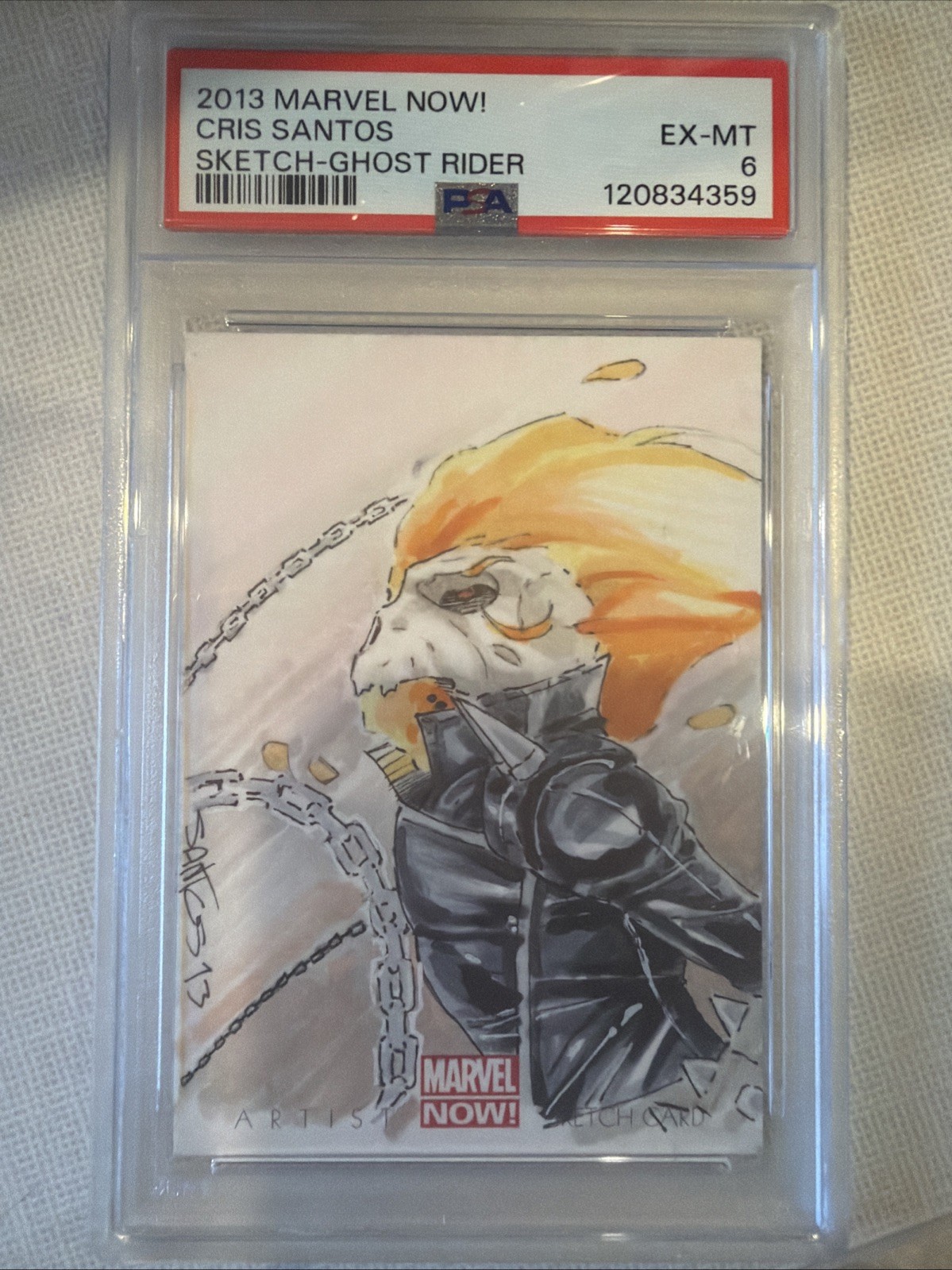 2013 Upper Deck Marvel Now 1/1 Cris Santos PSA 6 Auto Sketch i1f 2013 Upper Deck Marvel Now 1/1 Cris Santos PSA 6 Auto Sketch i1f