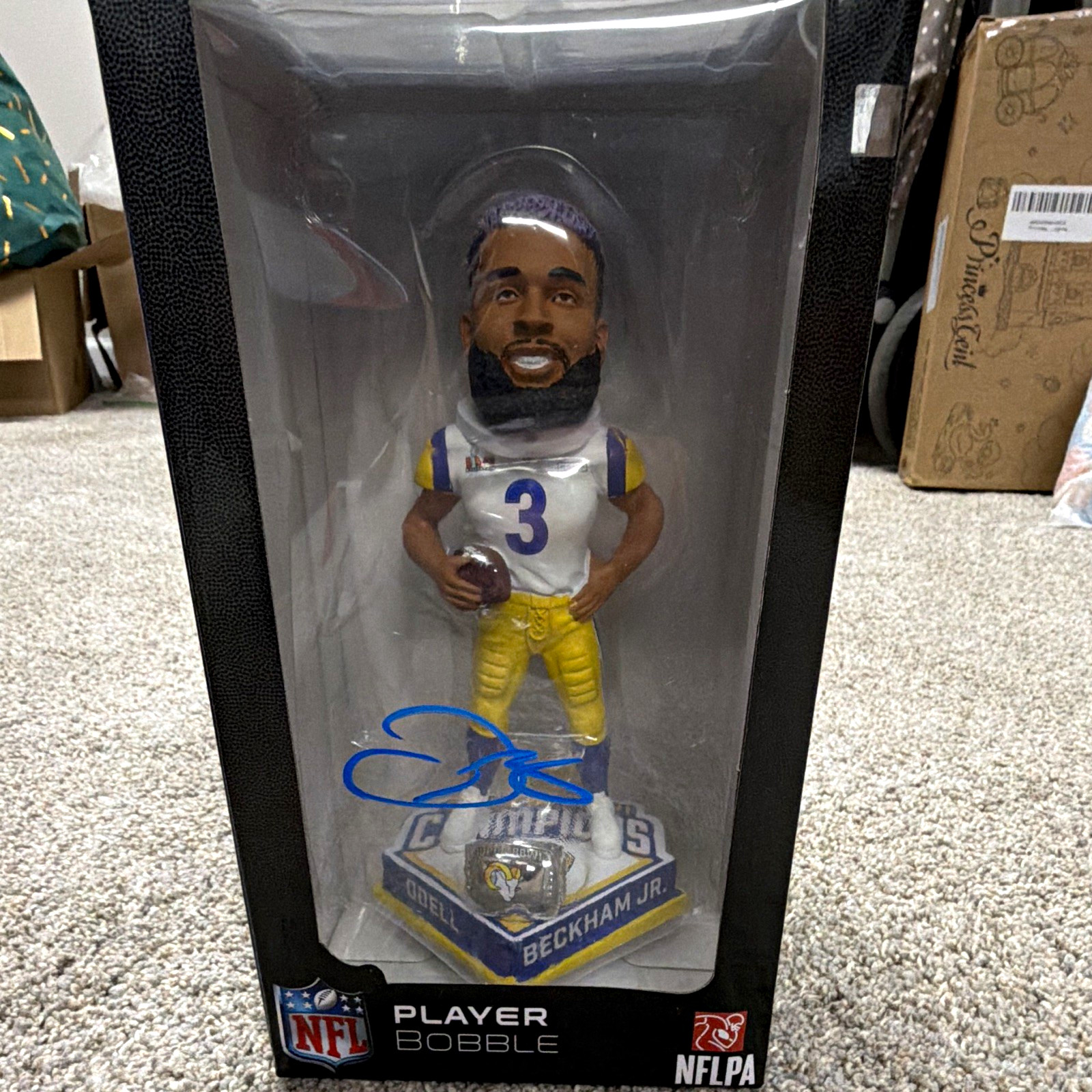FOCO Odell Beckham Jr. #3 L A Rams Super Bowl LVI Champions Bobblehead Signed
