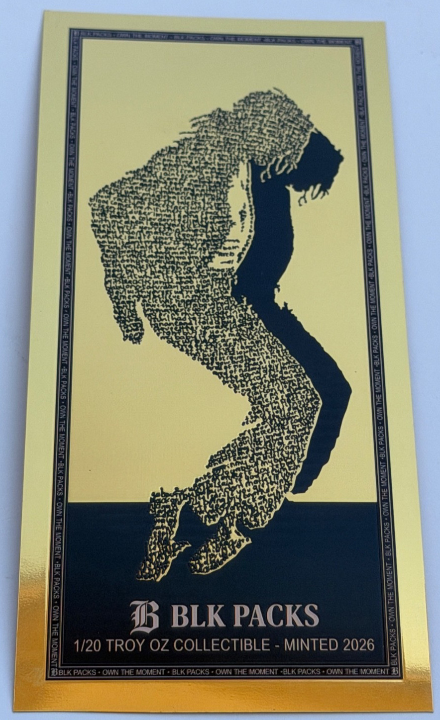 1 X Goldback Foil Note, 1/20 troy oz, Jackson I'm Bad, BLK PACKS, Own The Moment