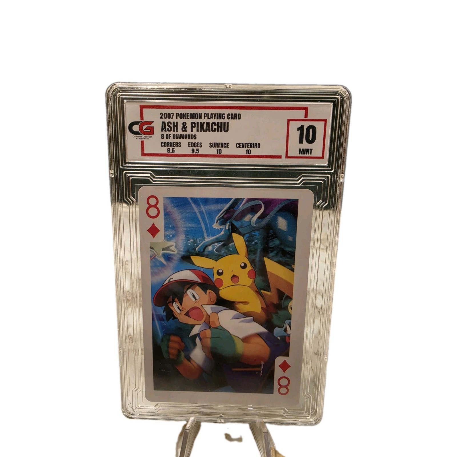 2007 Pokemon Playing Card 8 Of Diamonds Ash & Pikachu CG 10 2007 Pokemon Playing Card 8 Of Diamonds Ash & Pikachu CG 10
