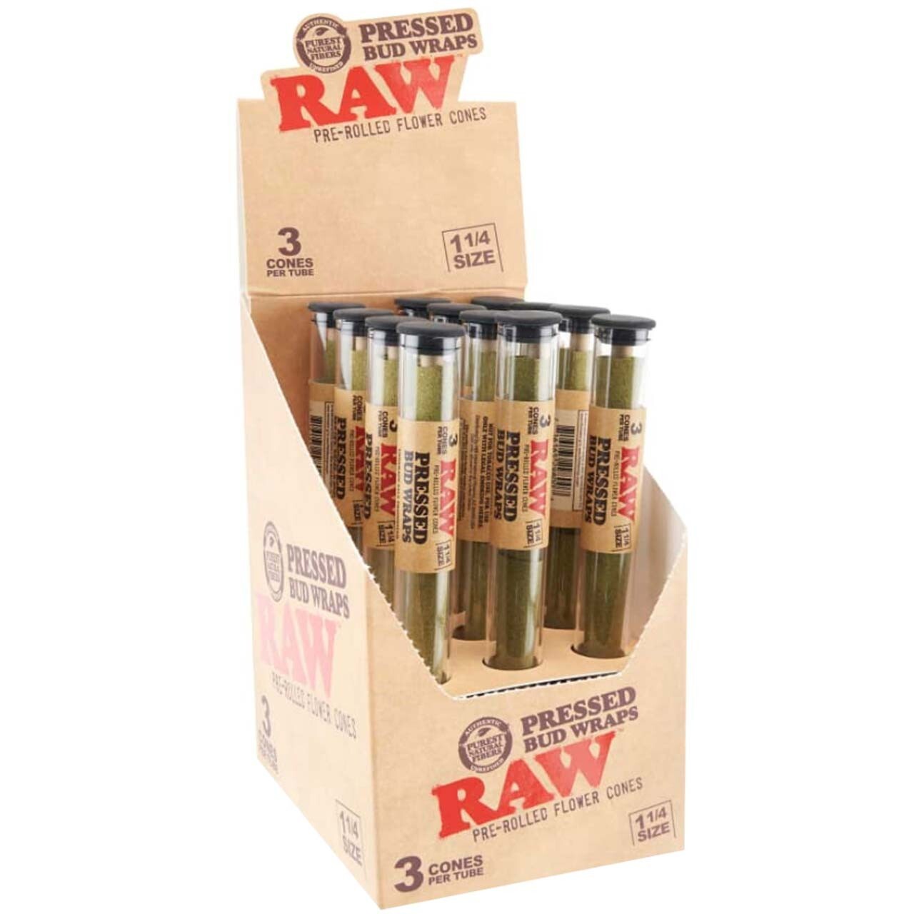 RAW Pressed 1 1/4 Wraps 3ct -FULL BOX -36 Total Wraps RAW Pressed 1 1/4 Wraps 3ct -FULL BOX -36 Total Wraps