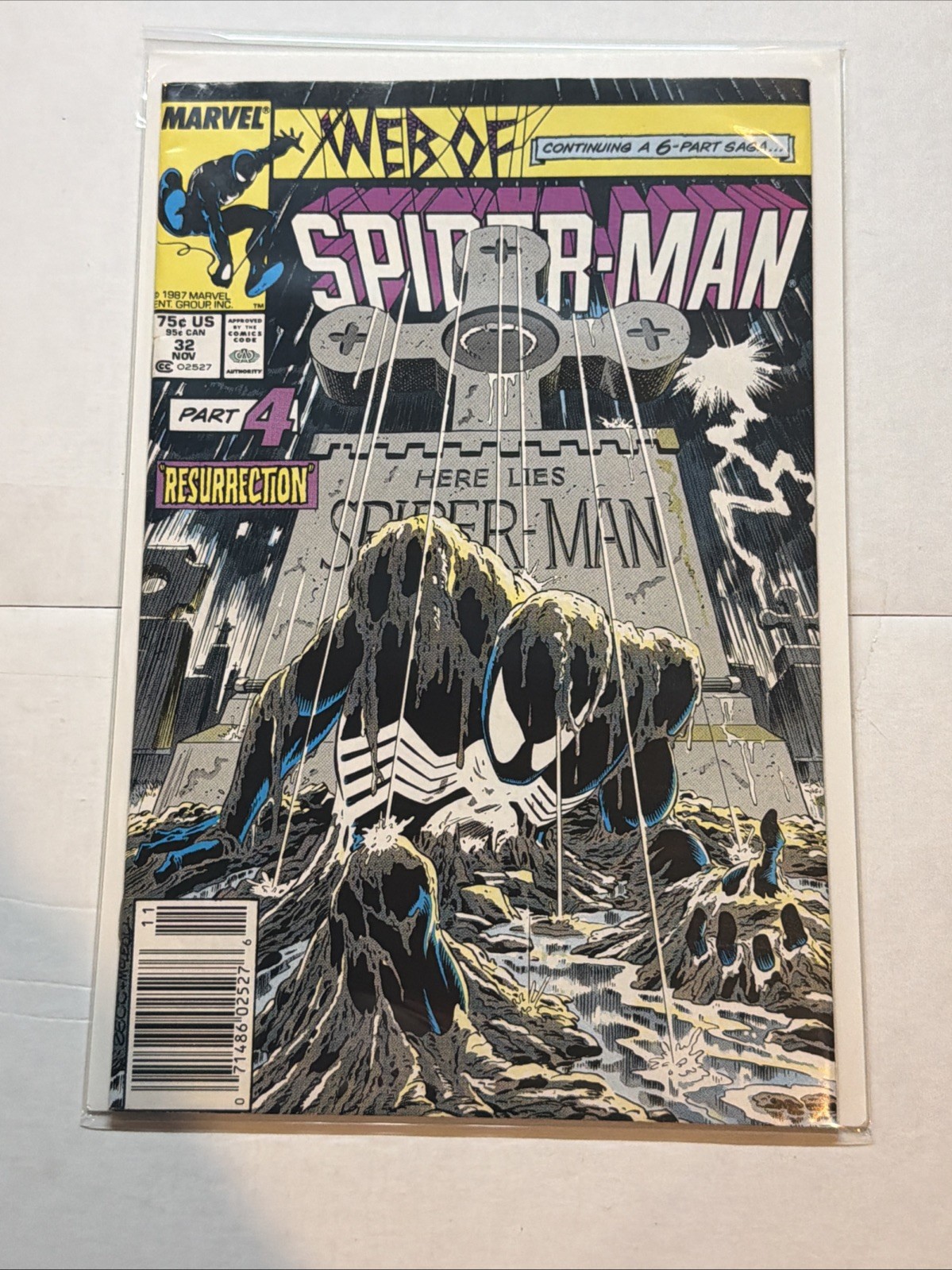Marvel Web of Spider-Man #32 (1987) Resurrection Part 4 Newsstand Variant Marvel Web of Spider-Man #32 (1987) Resurrection Part 4 Newsstand Variant