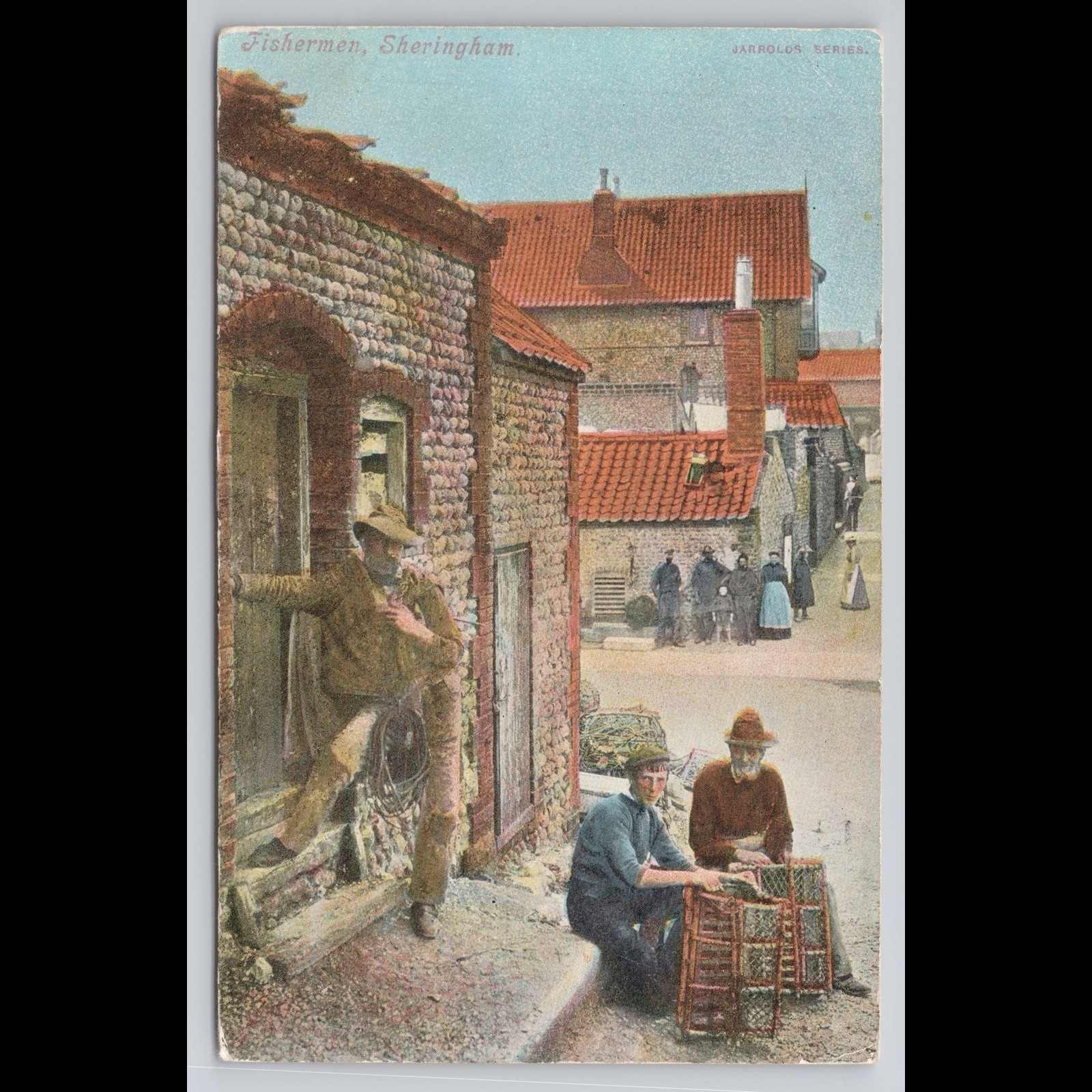 Vintage Postcard Sheringham England 1907 Posted Fishermen Scenic Collectible