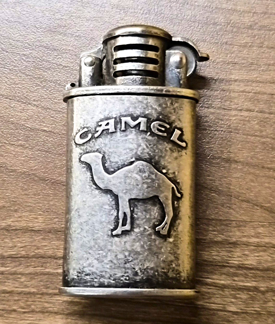 Vintage Camel Cigarette Advertising Metal Lighter Raised Logo Tobacciana