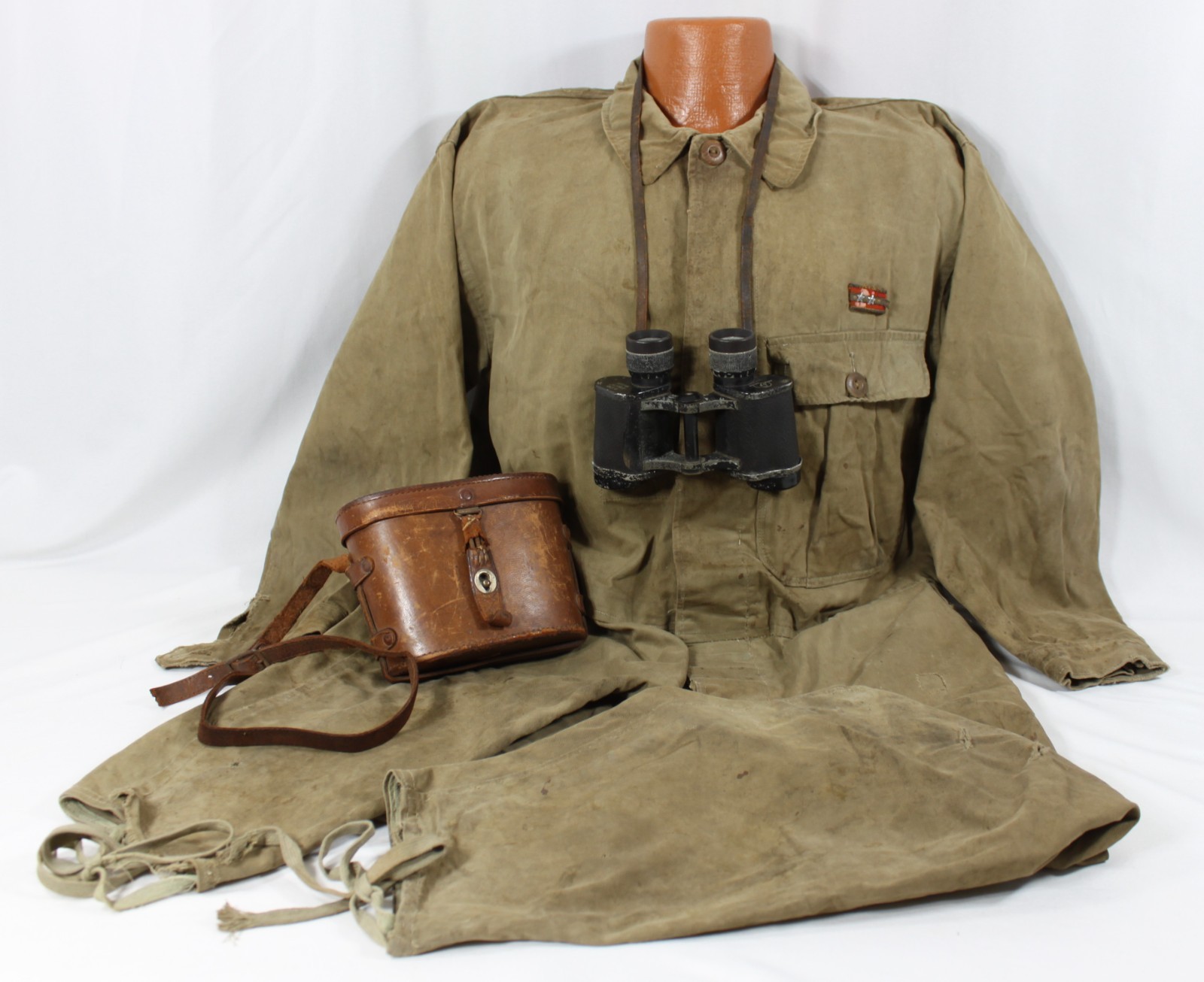 Named WW2 Japanese Officer Tank Coveralls & Binoculars ~ Rare Named WW2 Japanese Officer Tank Coveralls & Binoculars ~ Rare
