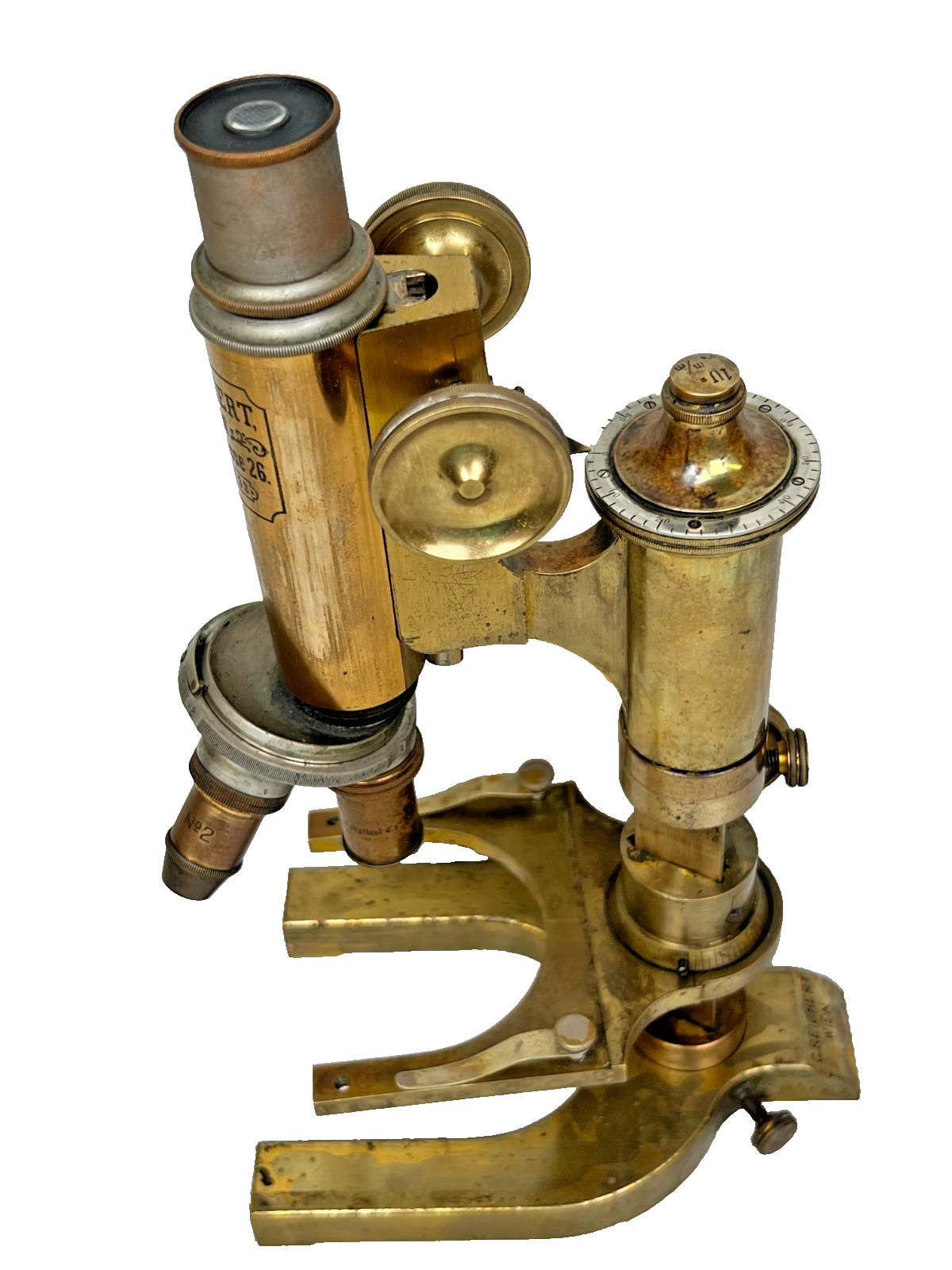 Antique C R Reichert Microscope, Wien w/ an Additional Lense Antique C R Reichert Microscope, Wien w/ an Additional Lense