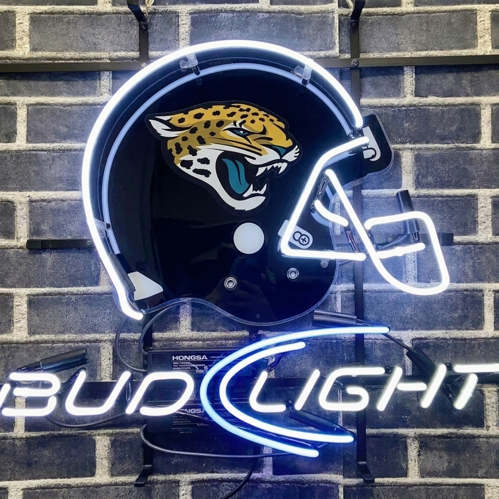 Jacksonville Jaguars Helmet Beer 20"x16" Neon Sign Light Lamp Show Club Gift Jacksonville Jaguars Helmet Beer 20"x16" Neon Sign Light Lamp Show Club Gift