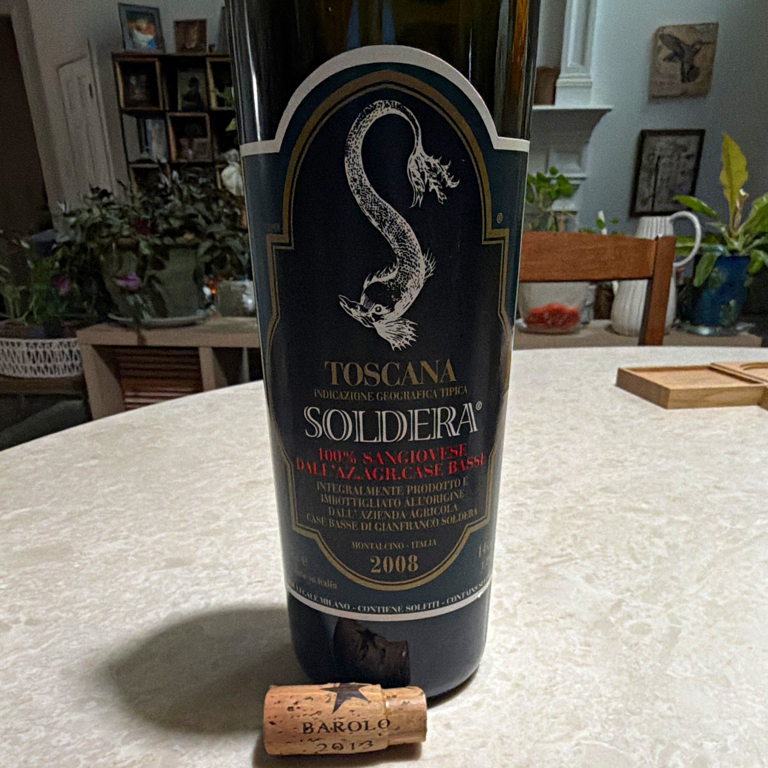 2008 Soldera Case Basse Toscana IGT EMPTY Wine Bottle Italy Collectible 2008 Soldera Case Basse Toscana IGT EMPTY Wine Bottle Italy Collectible
