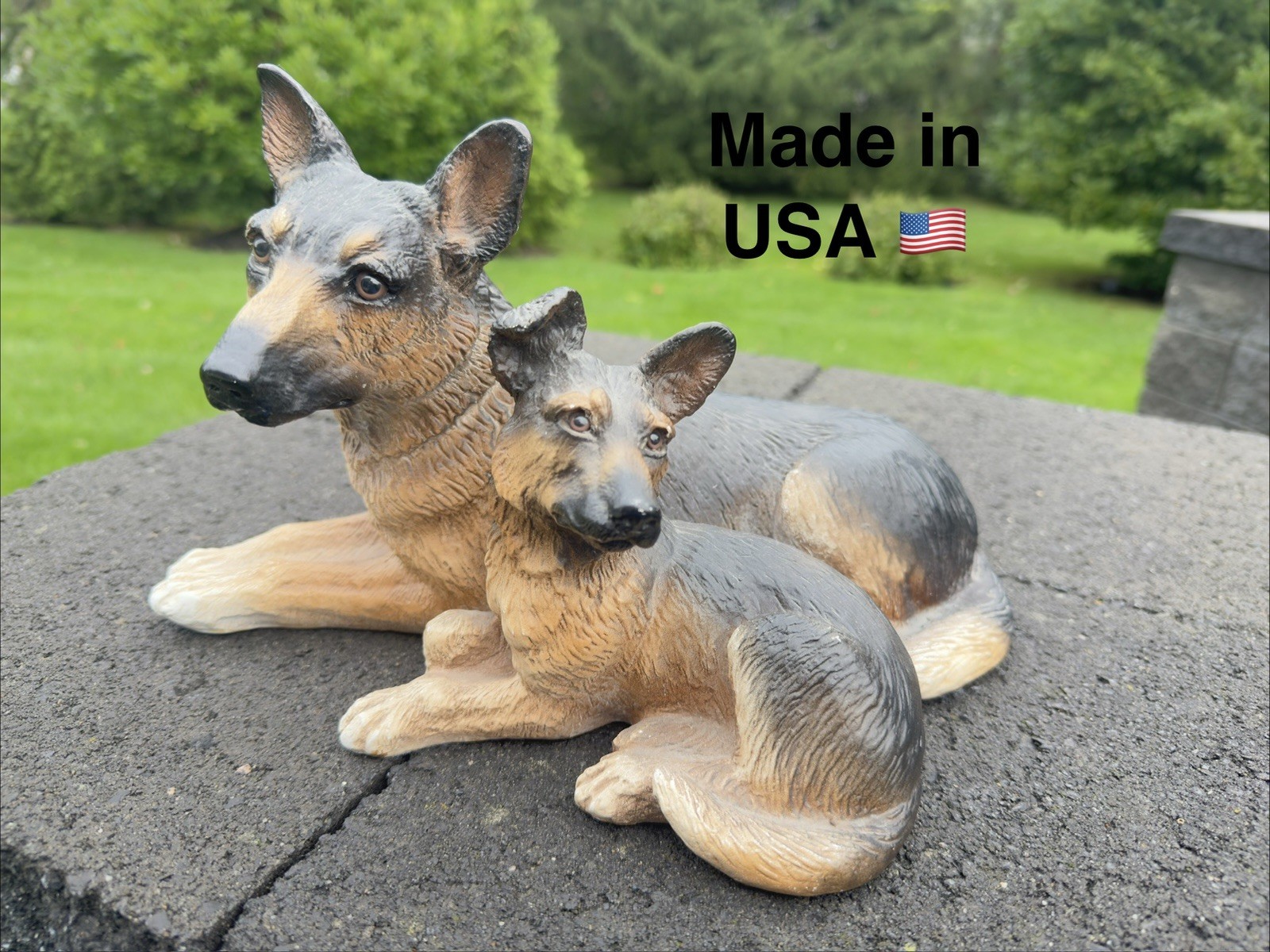 VTG 1990 HOMCO German Shepherd & Puppy Resin Statue Dog Figurine Made In USA VTG 1990 HOMCO German Shepherd & Puppy Resin Statue Dog Figurine Made In USA