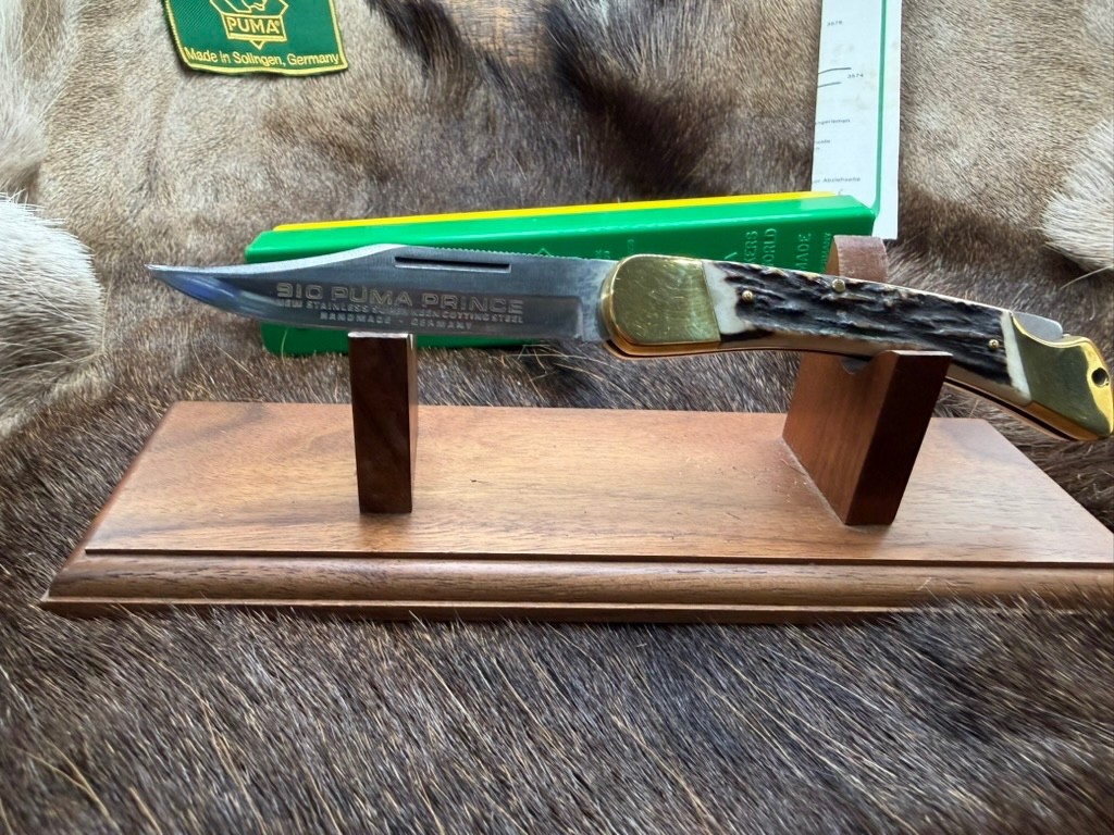 2008 Puma Prince 4 7/8" Lockback Knife With Stag Handles Mint Box "A2"+++ 2008 Puma Prince 4 7/8" Lockback Knife With Stag Handles Mint Box "A2"+++