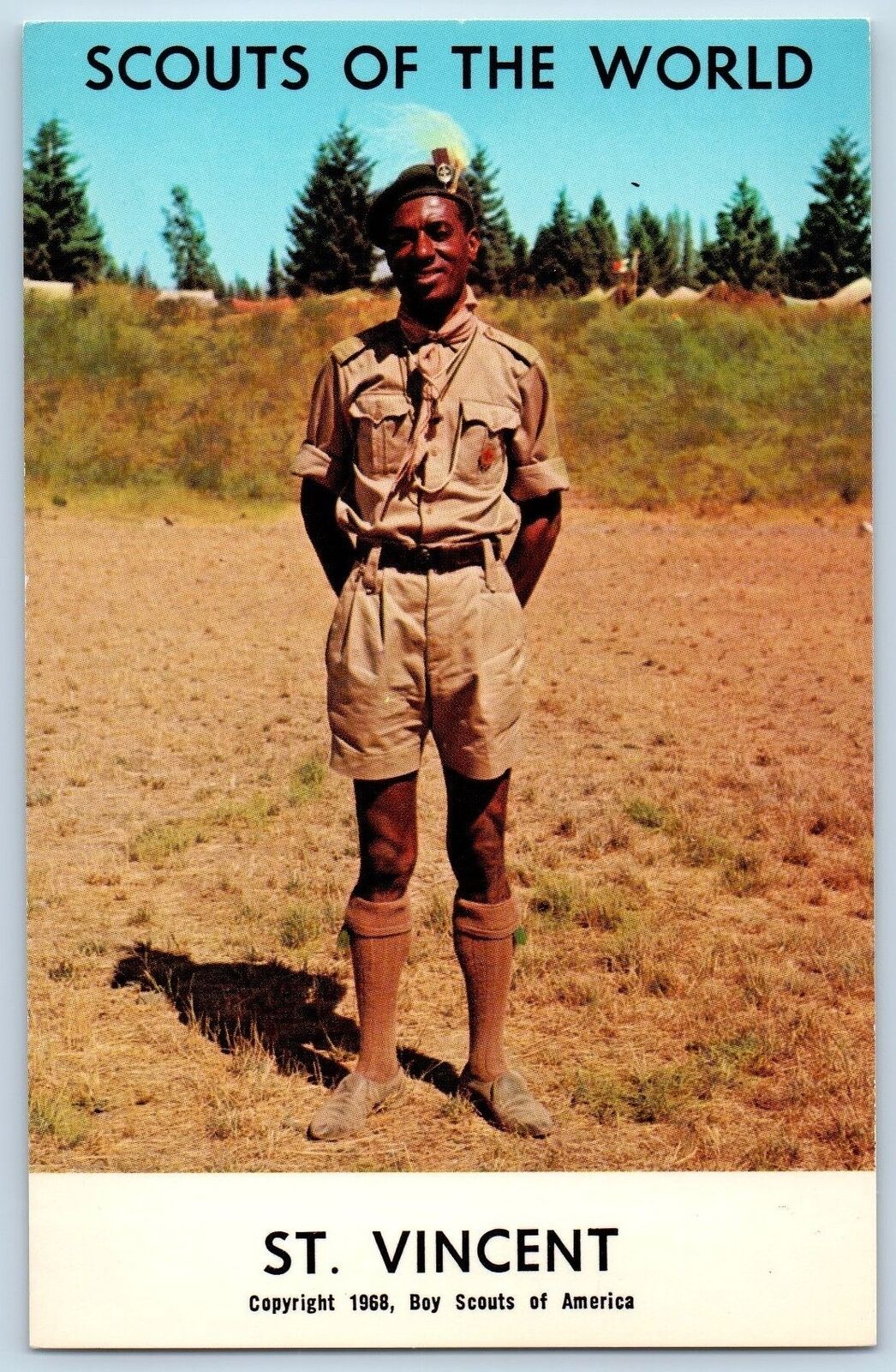 c1968 St. Vincent Scout Of The World Boy Scout Of America Youth Vintage Postcard