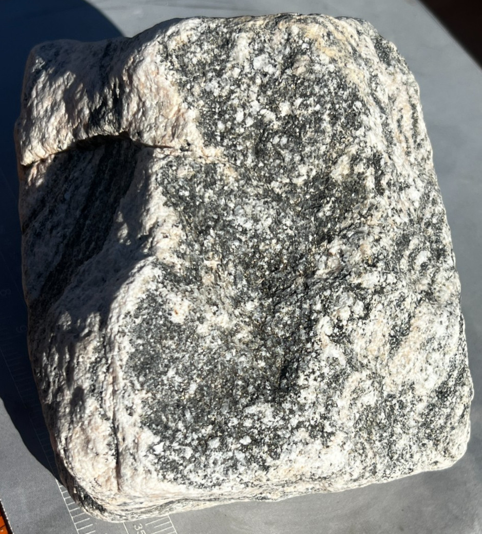 Landscape Rock - Gneiss Boulder Decretive Granite 22lbs Black and Pinkish White Landscape Rock - Gneiss Boulder Decretive Granite 22lbs Black and Pinkish White