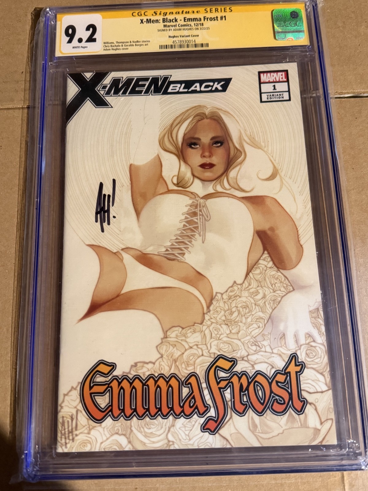 X-Men Black Emma Frost #1 Signed Adam Hughes Variant CGCSS 9.2 X-Men Black Emma Frost #1 Signed Adam Hughes Variant CGCSS 9.2