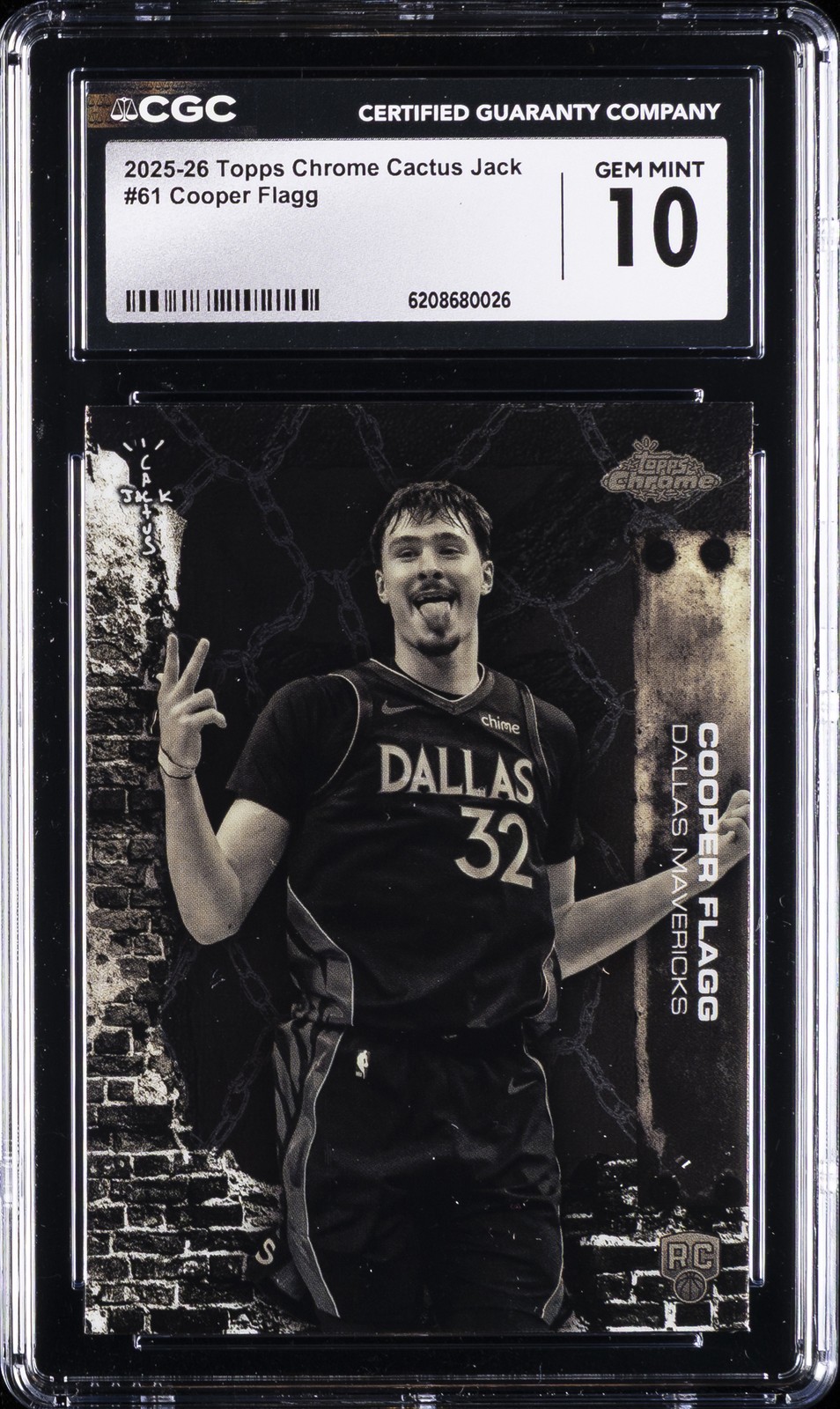 2025-26 TOPPS CHROME CACTUS JACK #61 COOPER FLAGG CGC 10 GEM MINT 2025-26 TOPPS CHROME CACTUS JACK #61 COOPER FLAGG CGC 10 GEM MINT