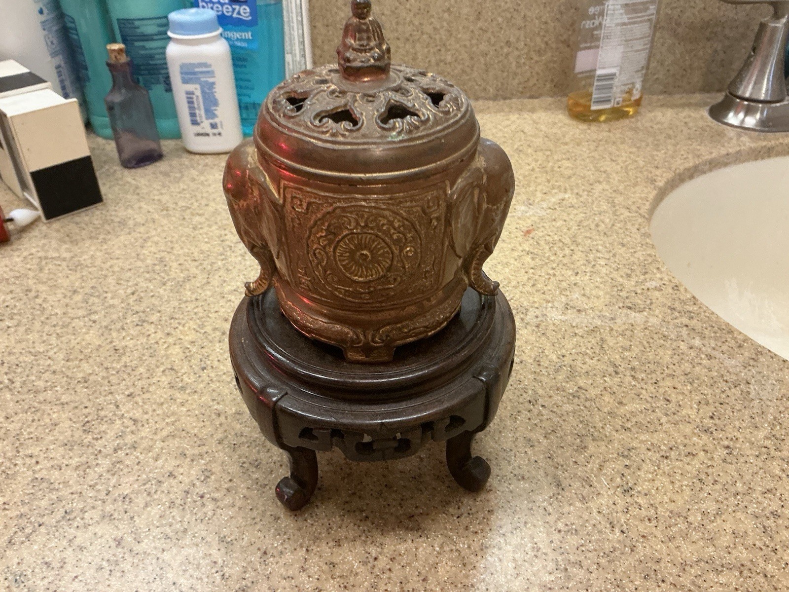 Antique 1927 Louis Varonson (Ronson) Art Deco Elephant Incense Burner Complete