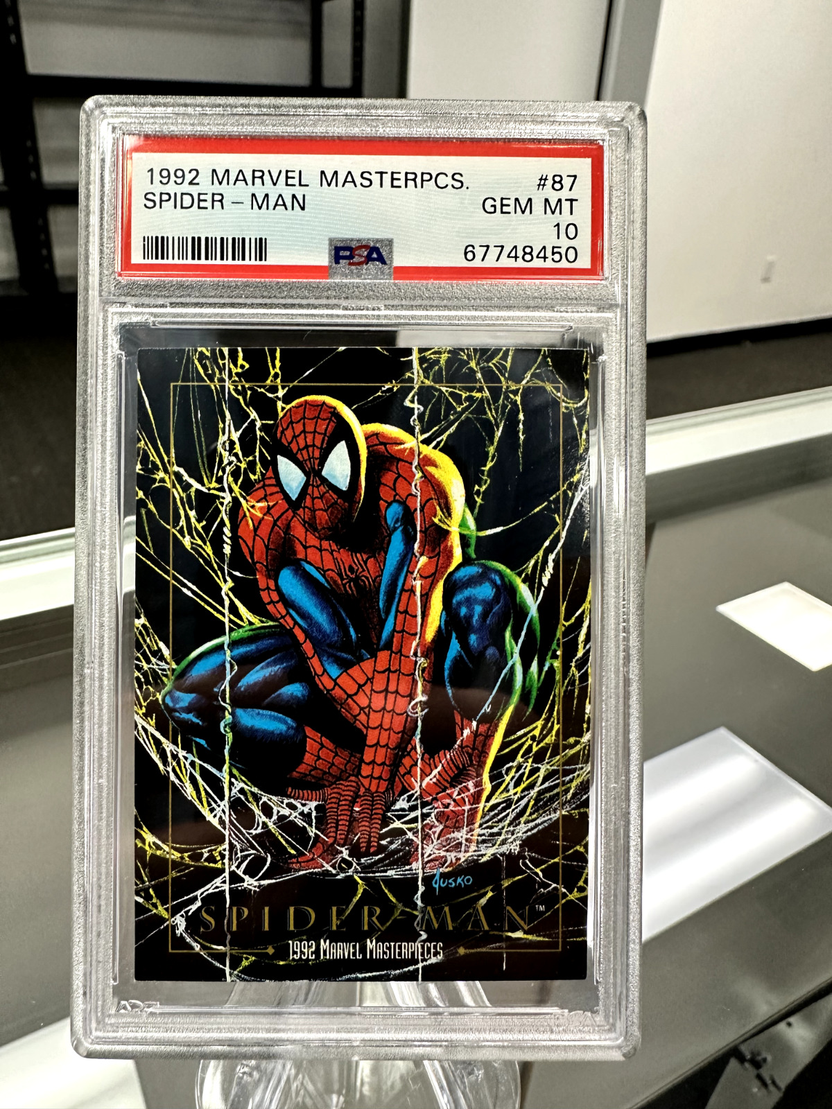 SPIDER-MAN 1992 Marvel Masterpieces #87 PSA 10 GEM MINT Freshly Graded Pop 27