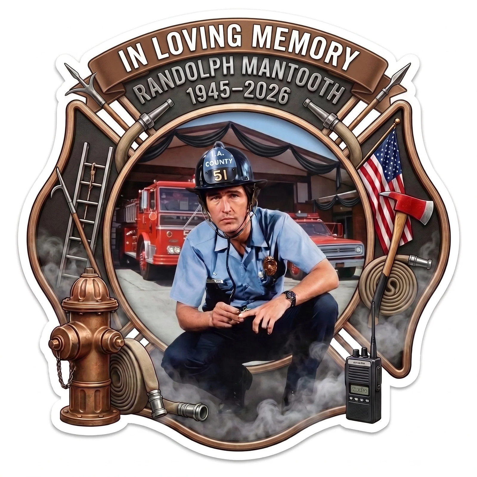 Firefighter Sticker Emergency Squad 51 Mantooth Version 1 Customer Decal/Magnet