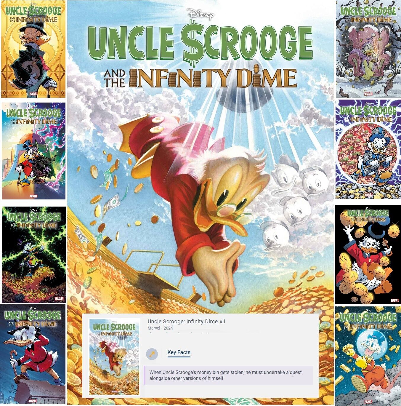 🔥 NM+ 🔥🗝️ KEY 🗝🔥 UNCLE SCROOGE AND THE INFINITY DIME 🔥ALL COVERS 6/16 2024