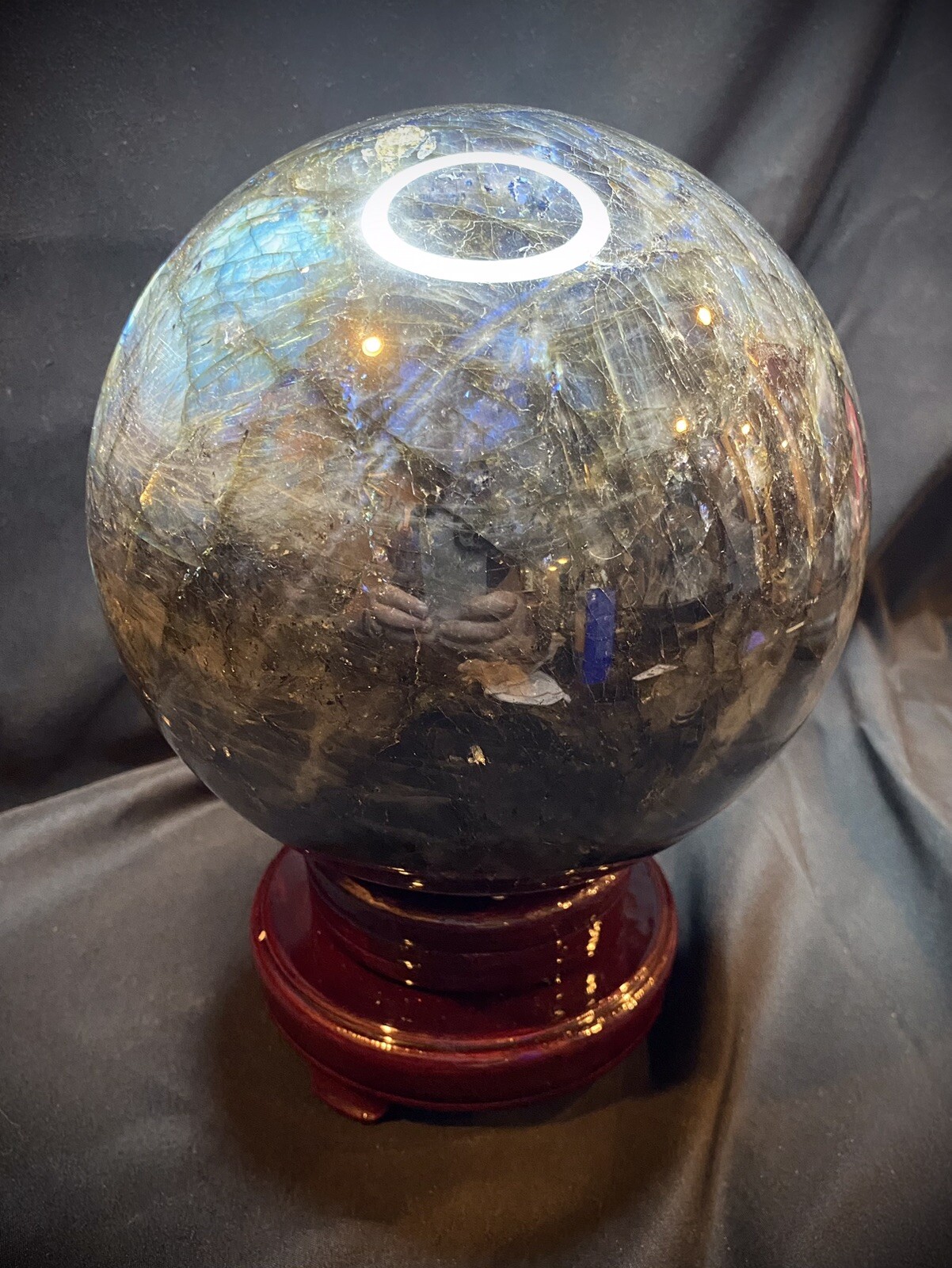 Jumbo Gorgeous Labradorite Sphere With Stand 6.7 Kg /14lbs 12oz Jumbo Gorgeous Labradorite Sphere With Stand 6.7 Kg /14lbs 12oz