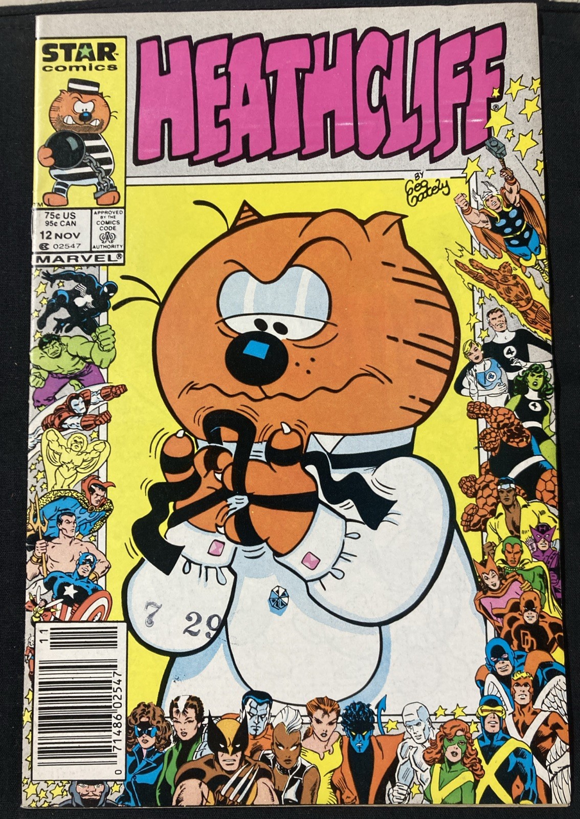 Heathcliff #12 25th Anniversary (1986 Marvel) Newsstand Star comics W/toploader