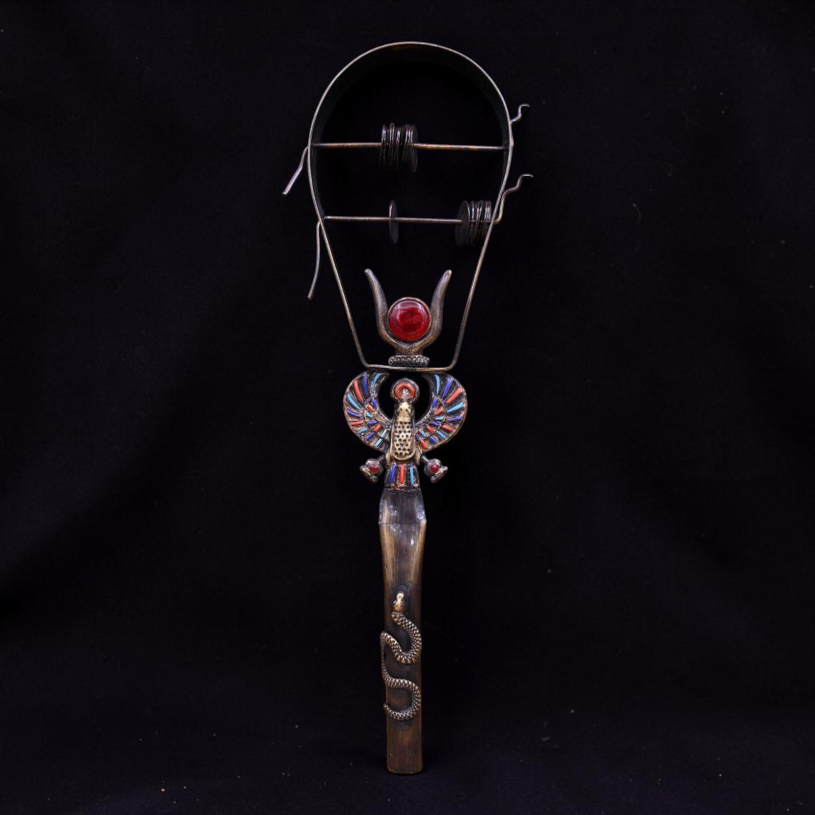 Rare Ancient Egyptian Antique Sistrum Goddess Isis Musical Instrument Art BC