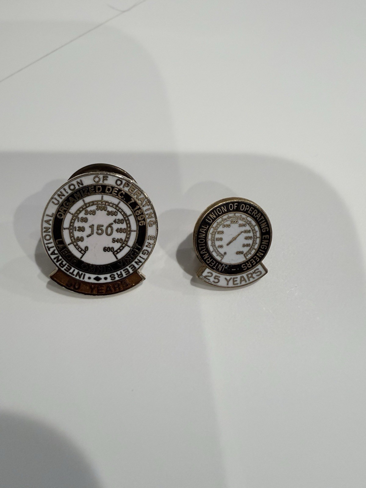 IUOE Local 150 25 & 50 Year Service Pins Vintage Operating Engineers Award Pin IUOE Local 150 25 & 50 Year Service Pins Vintage Operating Engineers Award Pin
