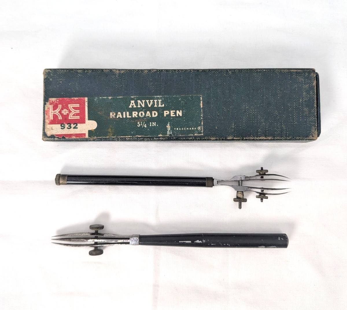 Vintage K&E Anvil 932 & Tacro Railroad Ruling Pen Lot Germany Drafting w/ Box
