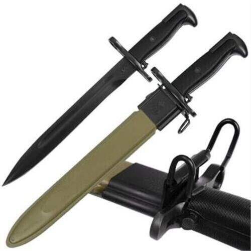 15" WWII US Army M1 Garand Survival Tactical Fighter Knife with Scabbard 15" WWII US Army M1 Garand Survival Tactical Fighter Knife with Scabbard