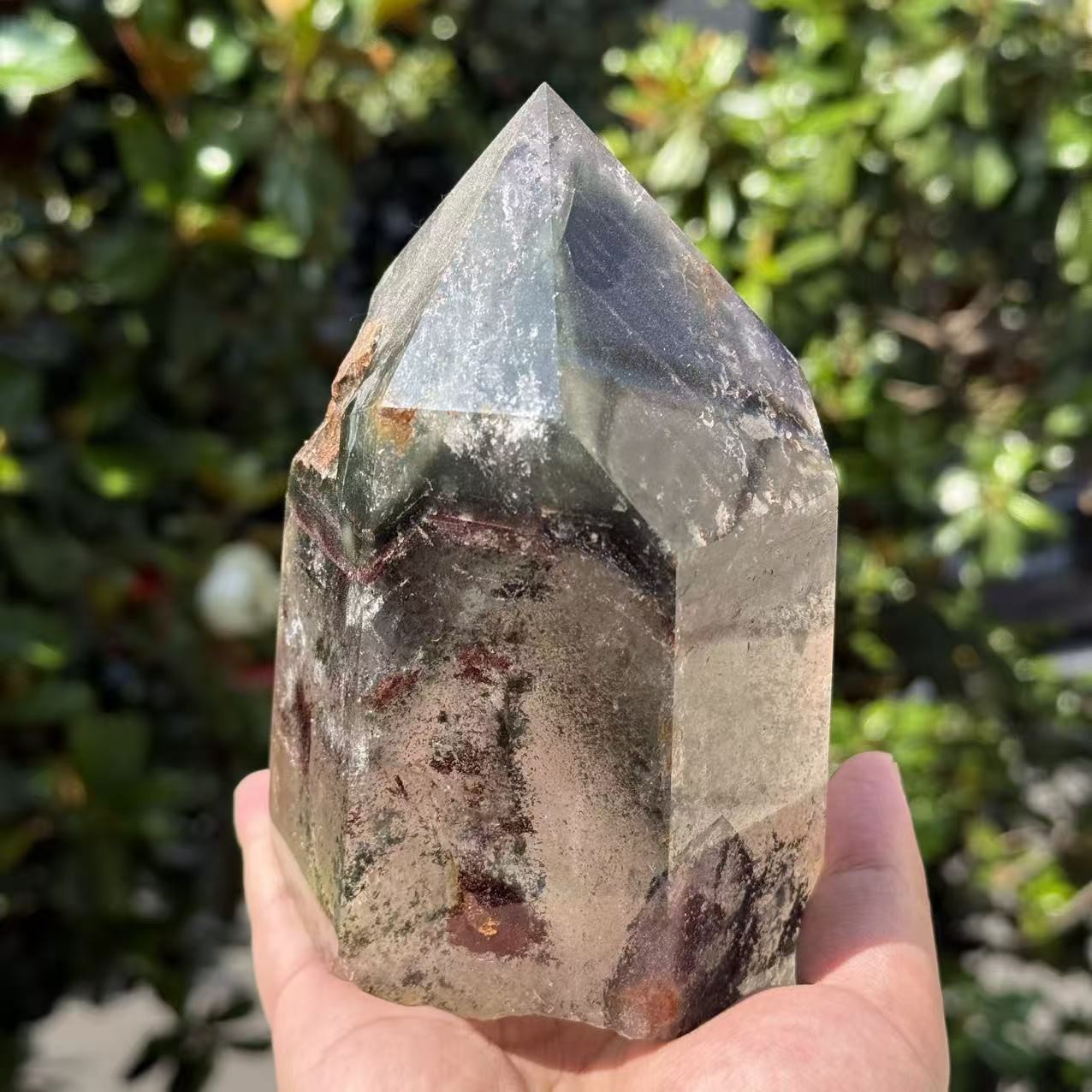 3.6LB A+Large Natural Garden Quartz Point Crystal Rainbow Tower Decor 3.6LB A+Large Natural Garden Quartz Point Crystal Rainbow Tower Decor