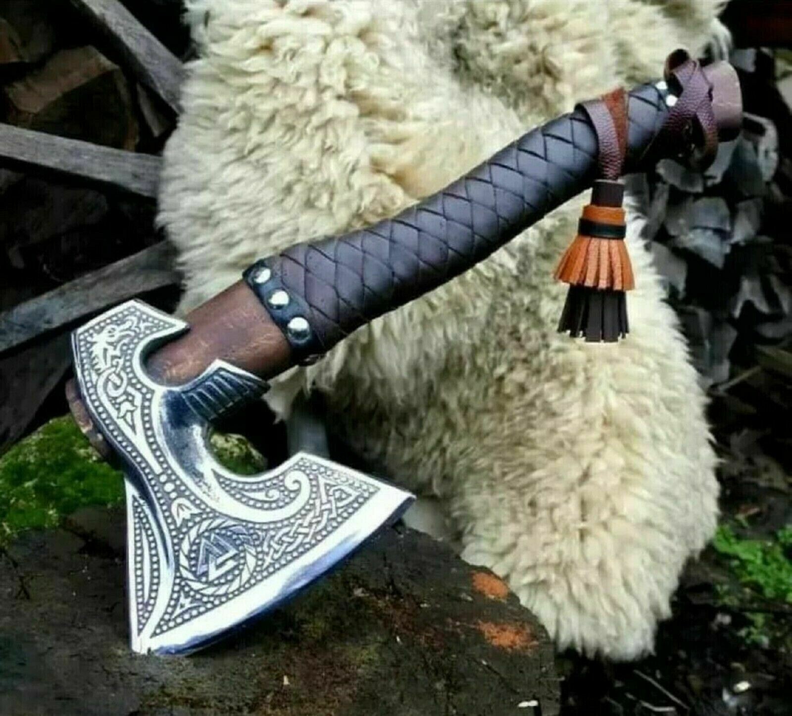 AWESOME RARE STAINLESS STEEL TOMAHAWK KNIFE, HATCHET, Viking AXE, INTEGRAL AWESOME RARE STAINLESS STEEL TOMAHAWK KNIFE, HATCHET, Viking AXE, INTEGRAL