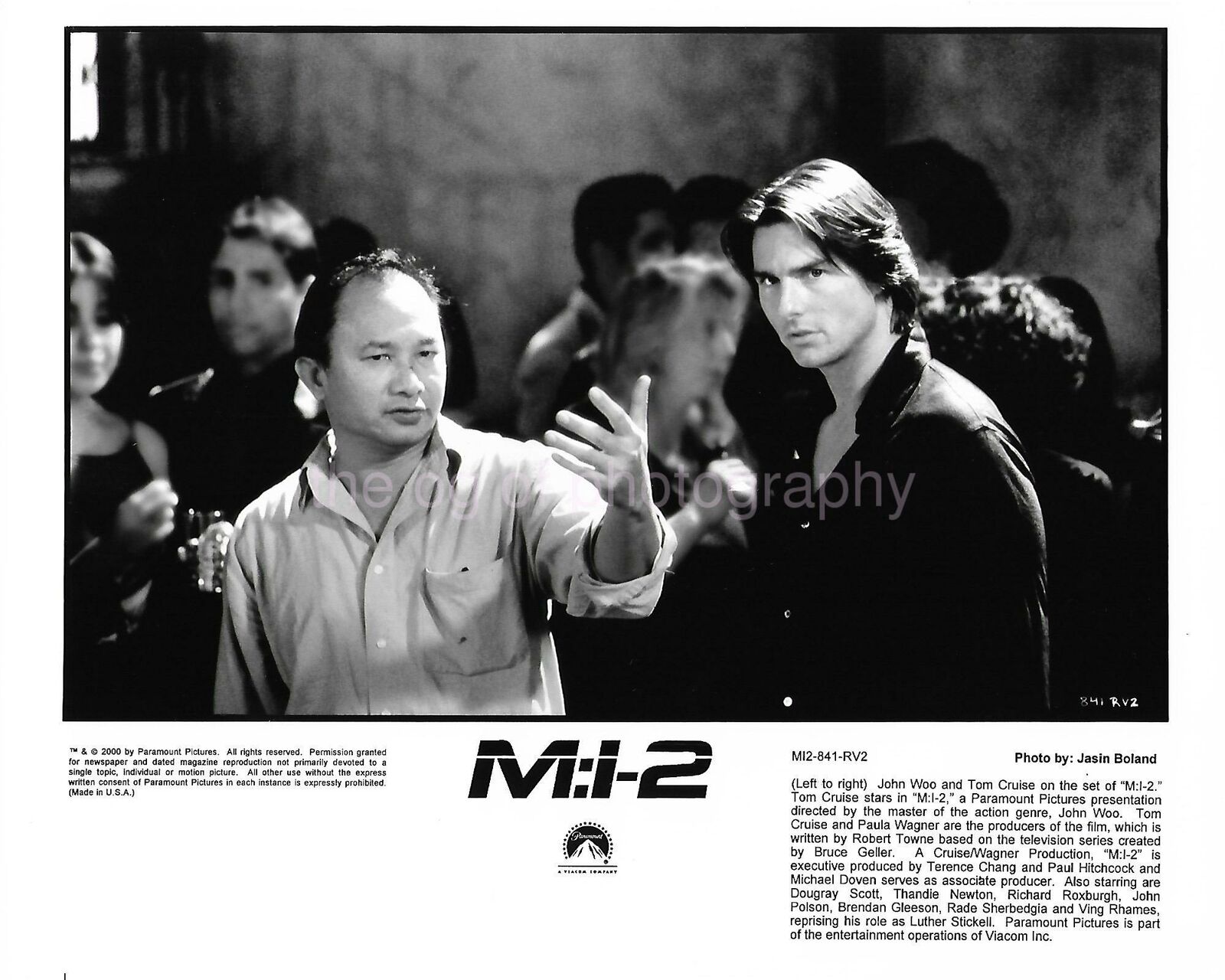 Tom Cruise 8 x 10 MISSION IMPOSSIBLE 2 Movie Film JOHN WOO Found Photo b+w 02 22