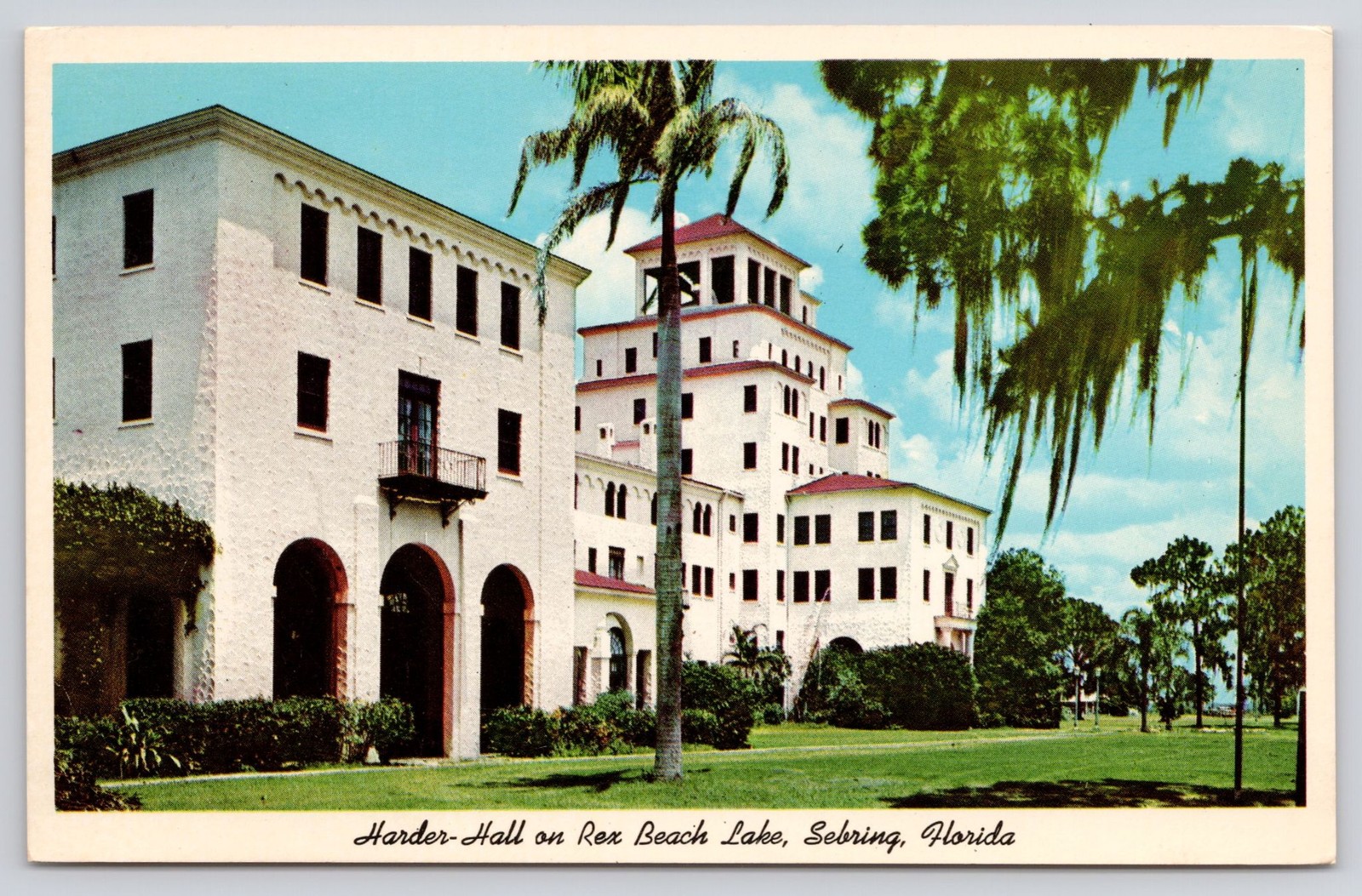Harder-Hall Rex Beach Lake Sebring FL Curt Teich Postcard Unposted Harder-Hall Rex Beach Lake Sebring FL Curt Teich Postcard Unposted
