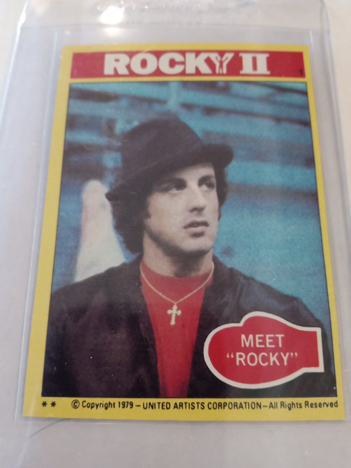 1979 topps rocky ii 1 meet rocky card NM 1979 topps rocky ii 1 meet rocky card NM