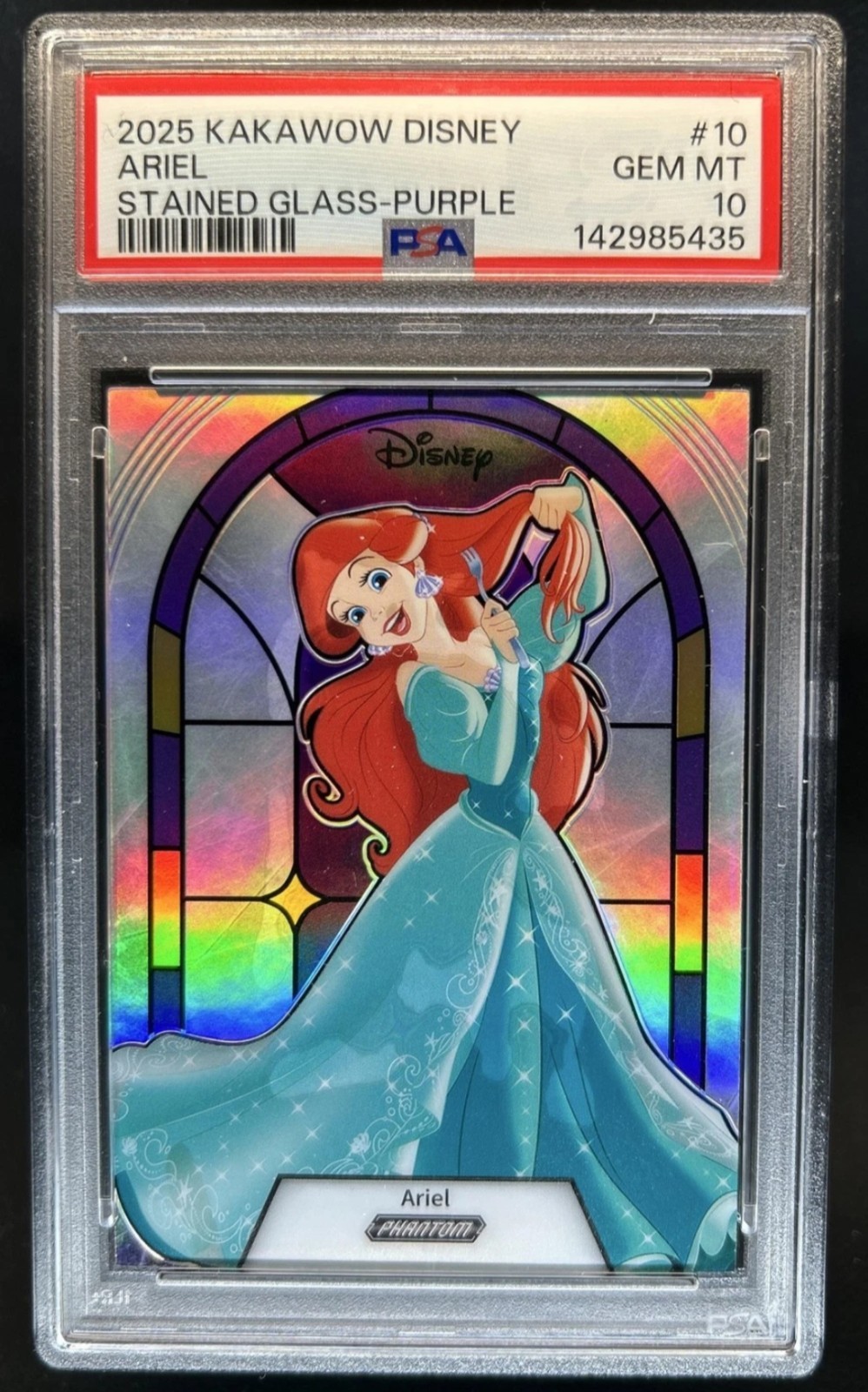 2025 Kakawow Phantom Disney Stained Glass Purple Ariel PDGLP10 PSA 10 /115