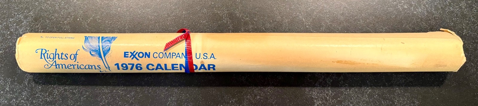 1976 Exxon Company USA Rights of Americans Calendar Rolled Unopened 17.25” 1976 Exxon Company USA Rights of Americans Calendar Rolled Unopened 17.25”