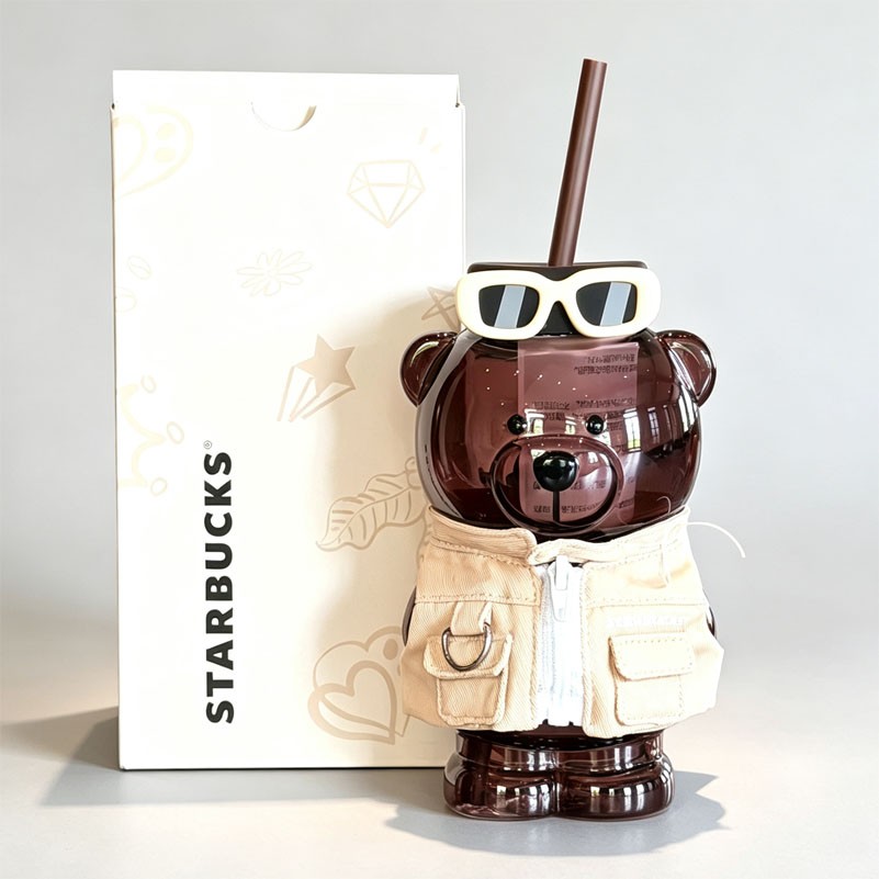 New Starbucks Character Series Shanghai Exclusive 2026 Black Bear 16oz Glass Cup New Starbucks Character Series Shanghai Exclusive 2026 Black Bear 16oz Glass Cup